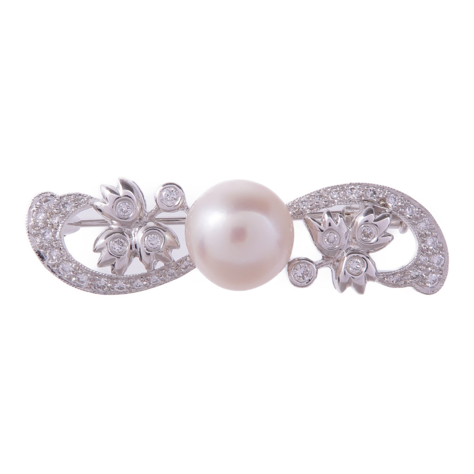 JEWELRY 18K白金Diamond Pearl Brooch鑽石/珍珠胸針