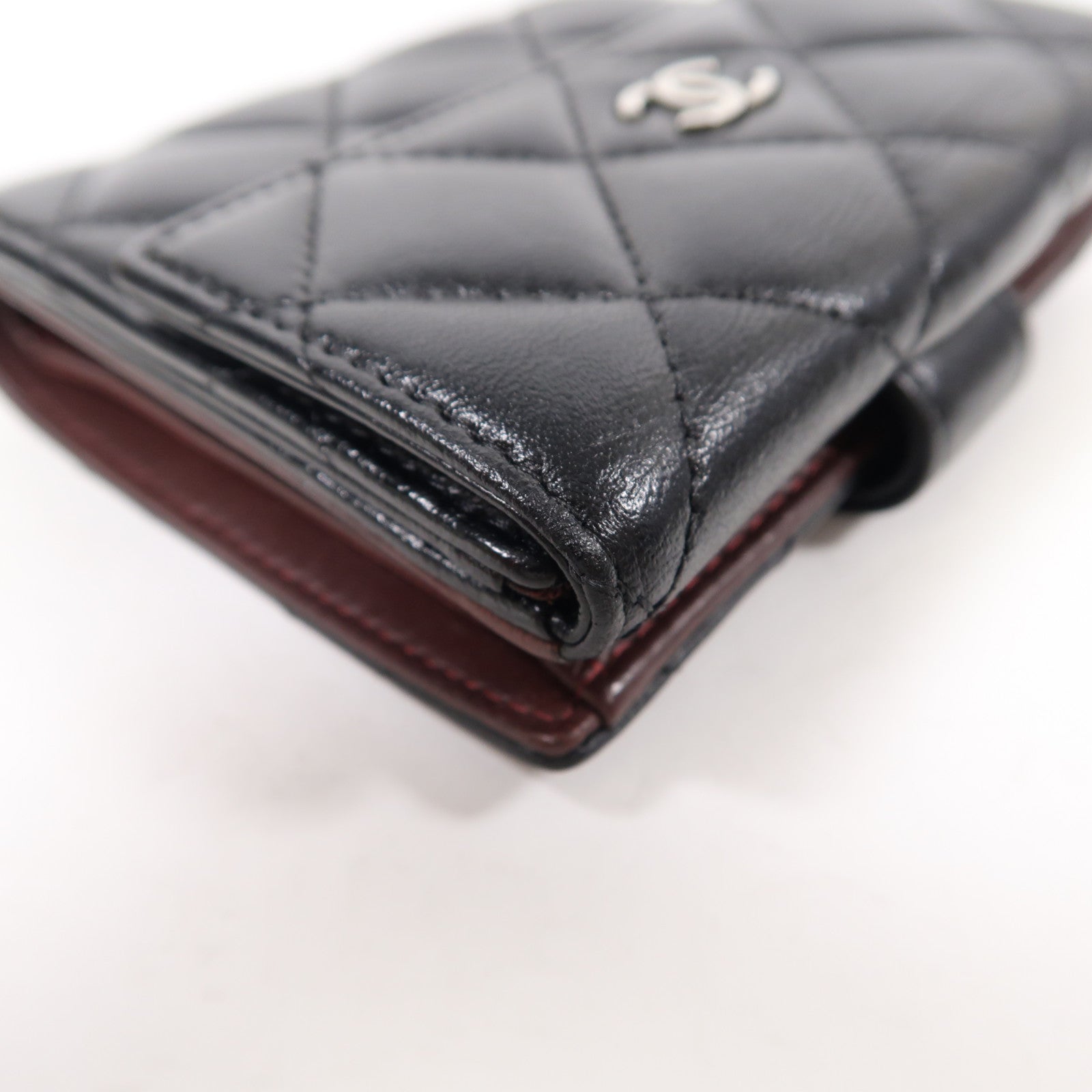 CHANEL 羊皮皮革Wallet銀扣錢包