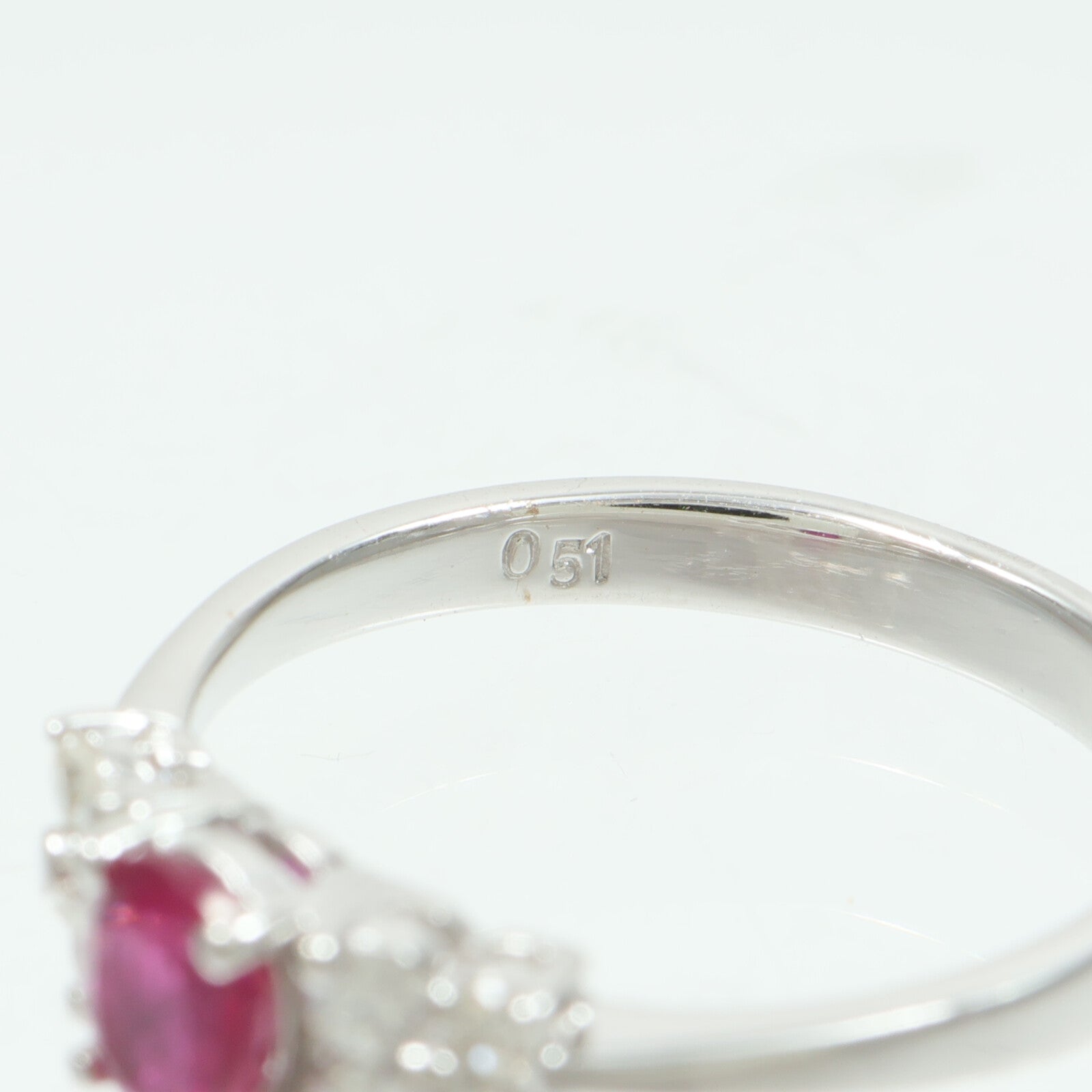 JEWELRY 18K白金Ruby Diamond Ring紅寶石/鑽石戒指