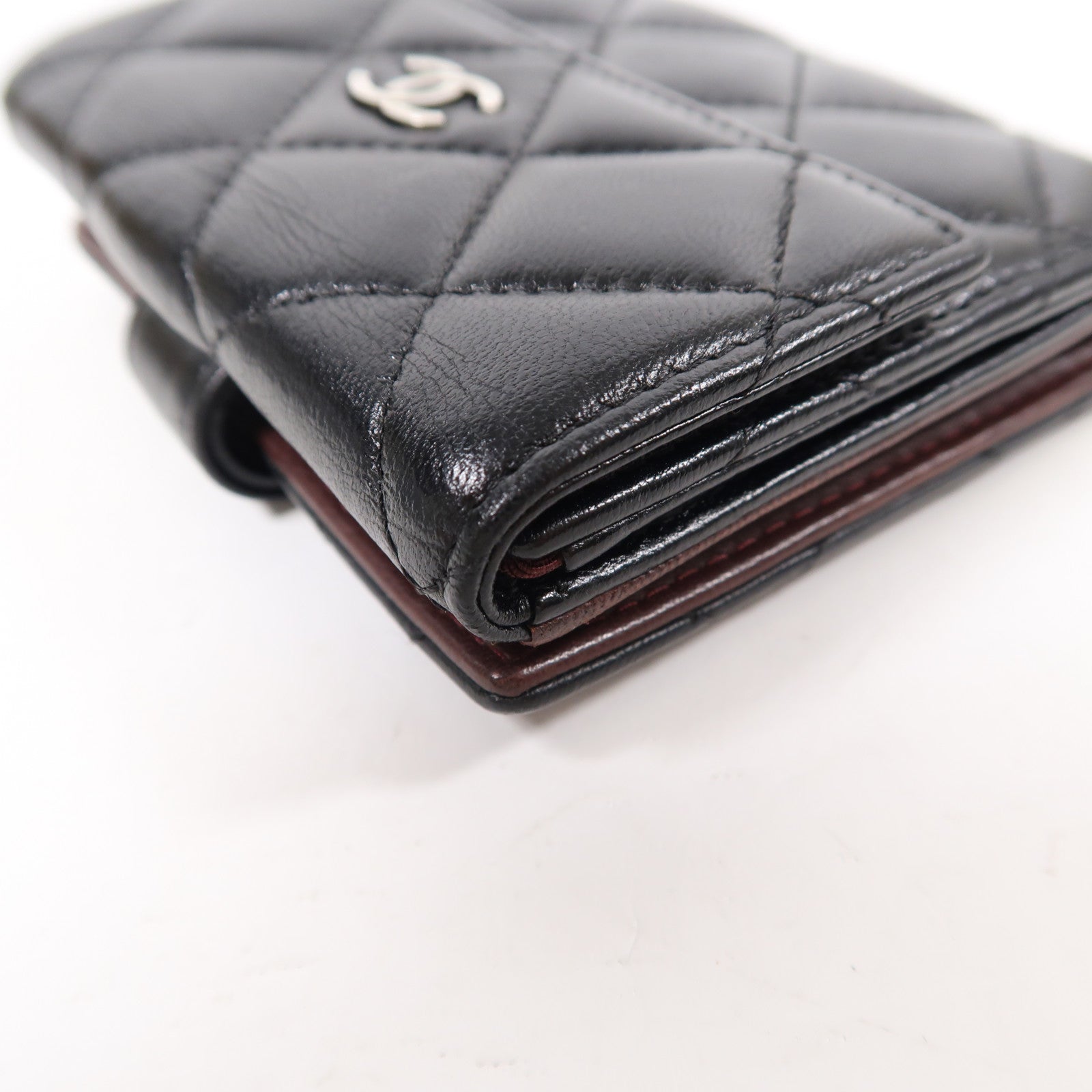CHANEL 羊皮皮革Wallet銀扣錢包