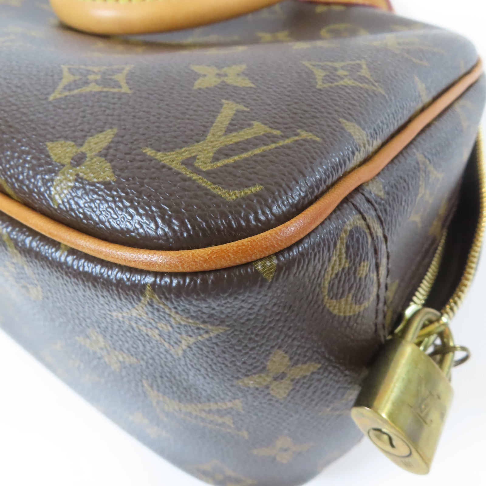 LOUIS VUITTON Monogram Trouville Handbag金扣手挽袋啡色