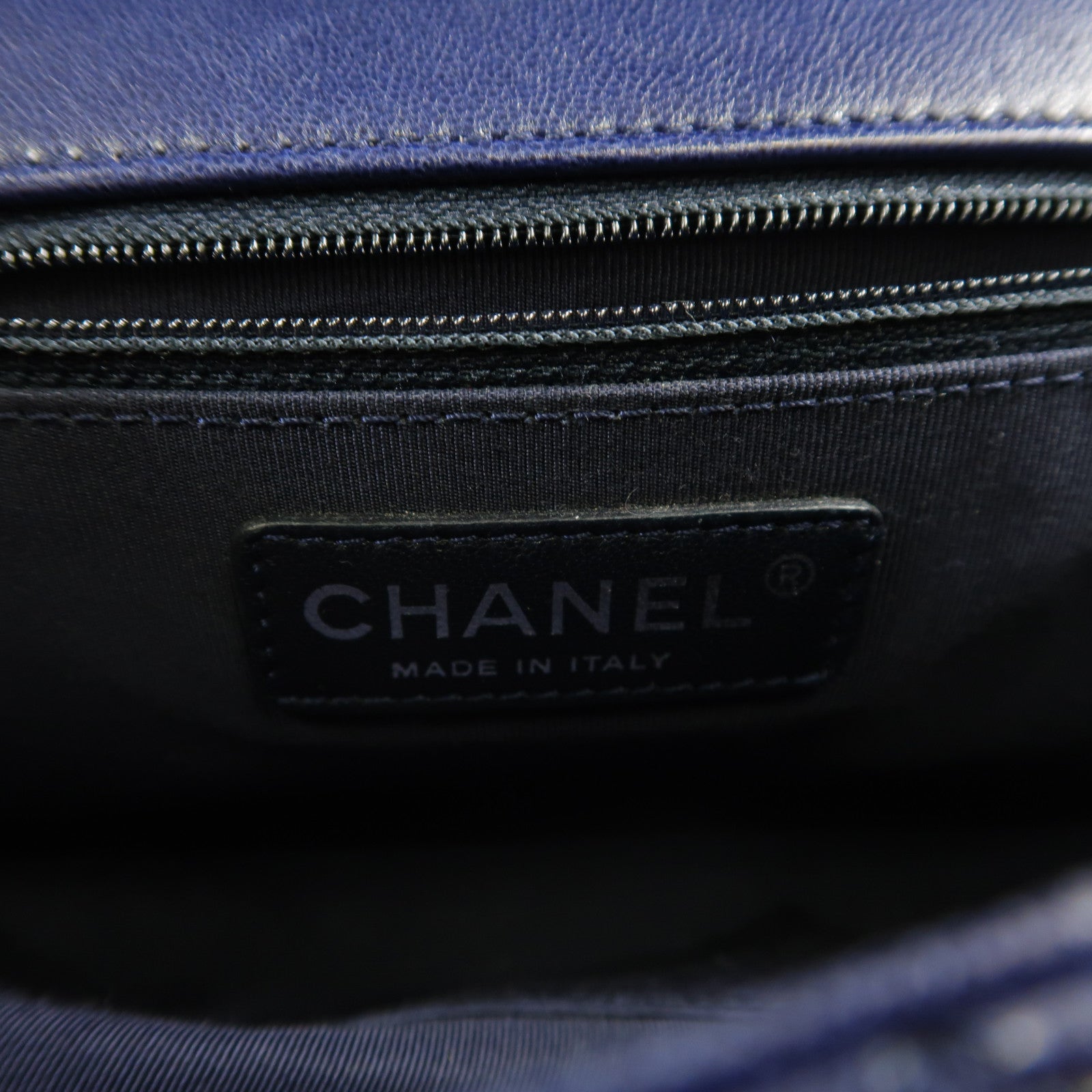 CHANEL CC SHW Chain Shoulder Bag Lambskin Leather Blue