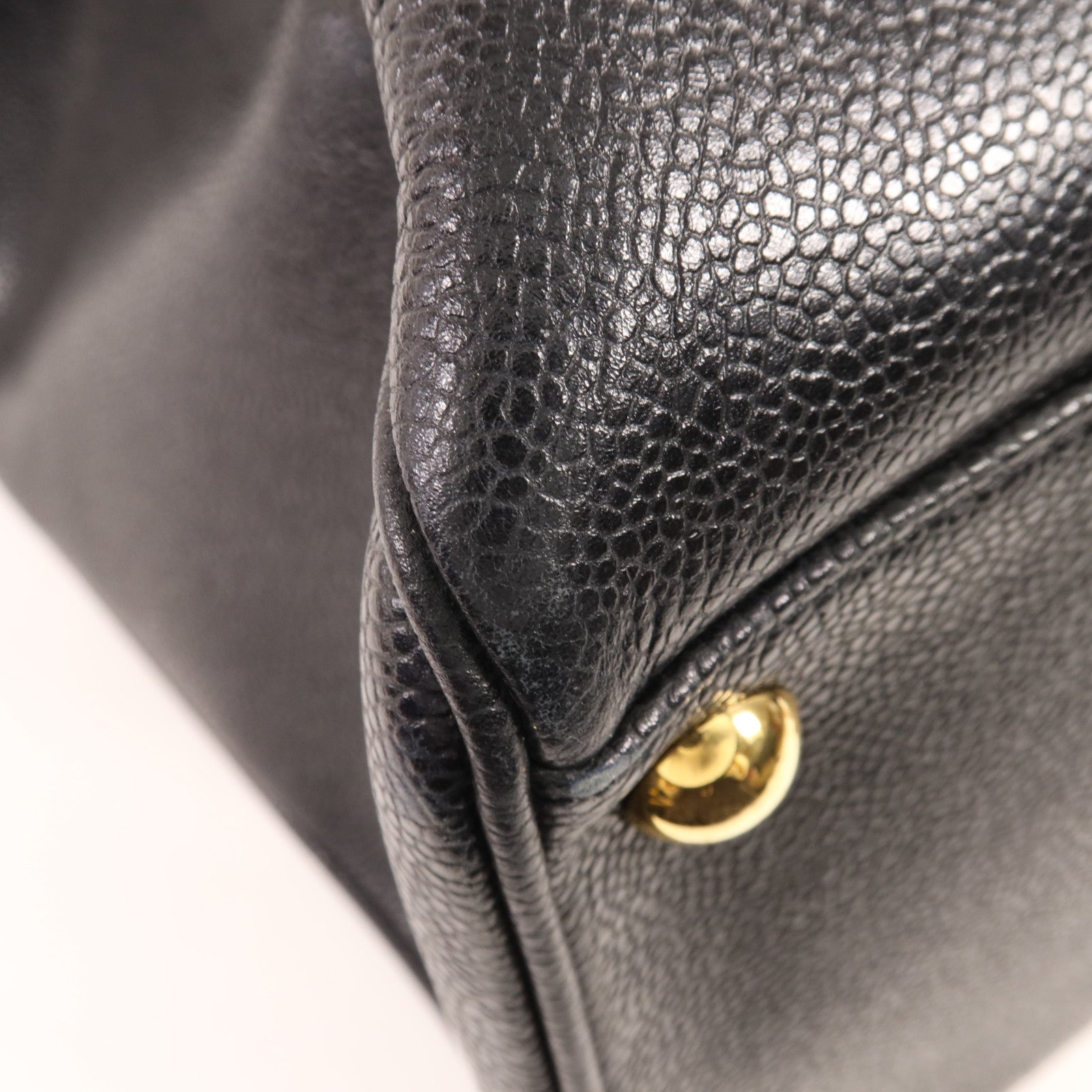 CHANEL 牛皮皮革Vintage Tote Bag金扣肩背袋