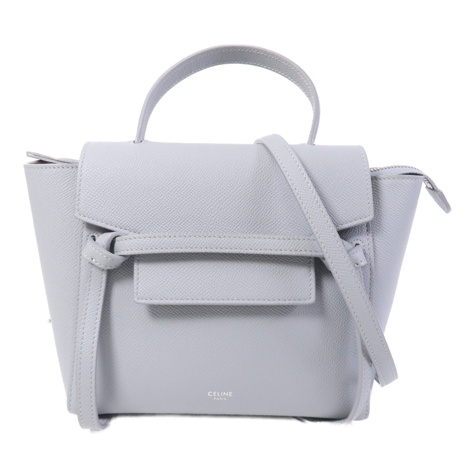 CELINE 牛皮皮革Nano Belt Bag銀扣手挽肩背兩用袋