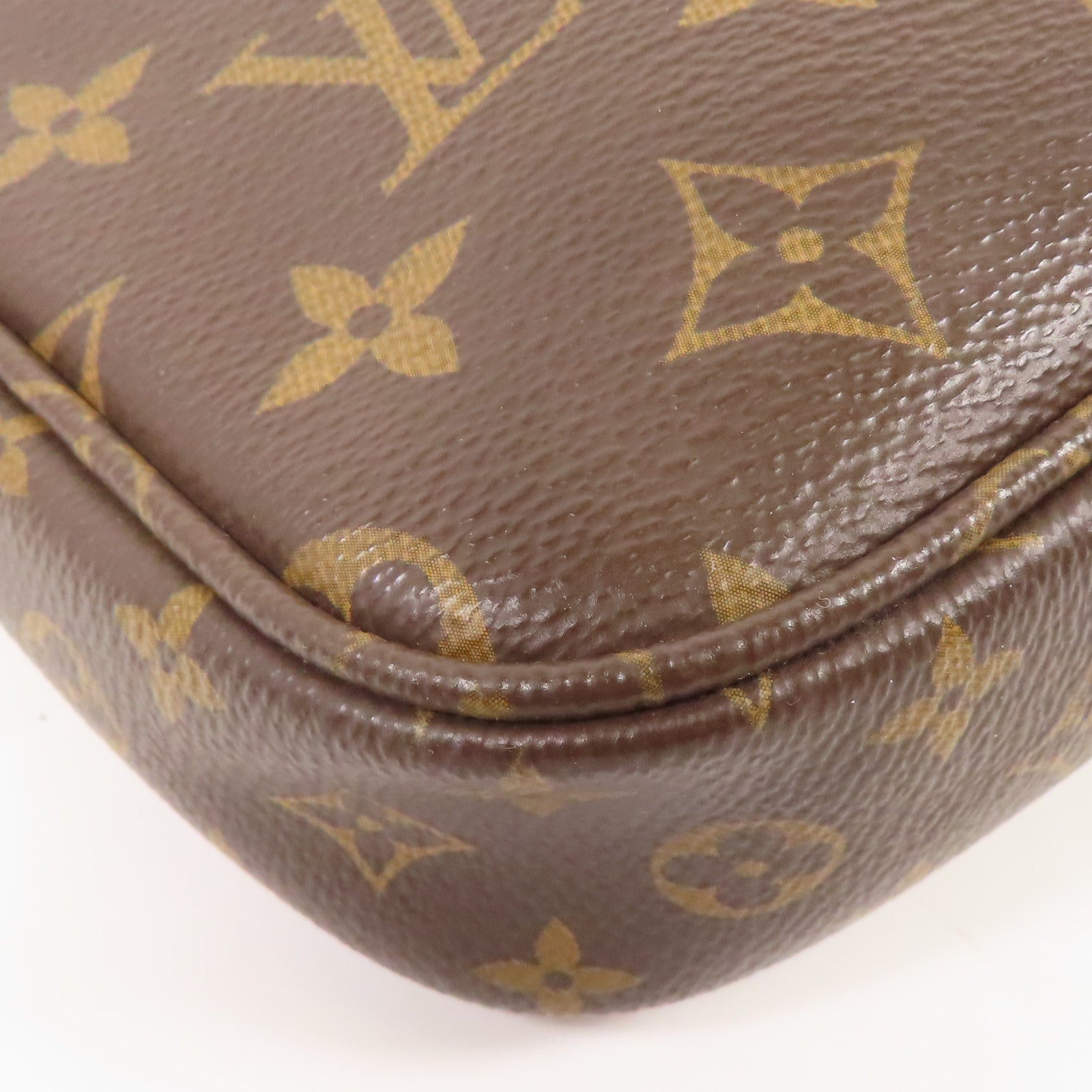 LOUIS VUITTON Monogram Multi Pochette Accessoires金扣手挽肩背兩用袋棕色