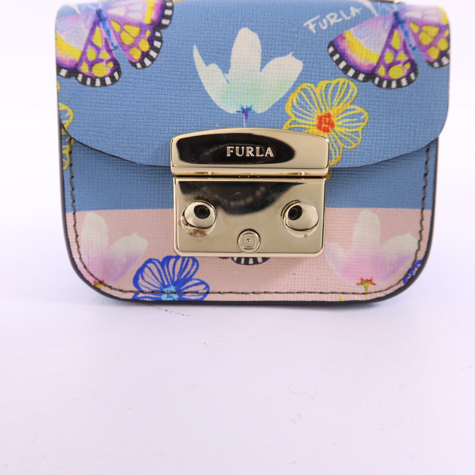 Furla 牛皮皮革Metropolis Mini Cosmetic Case金扣手挽袋