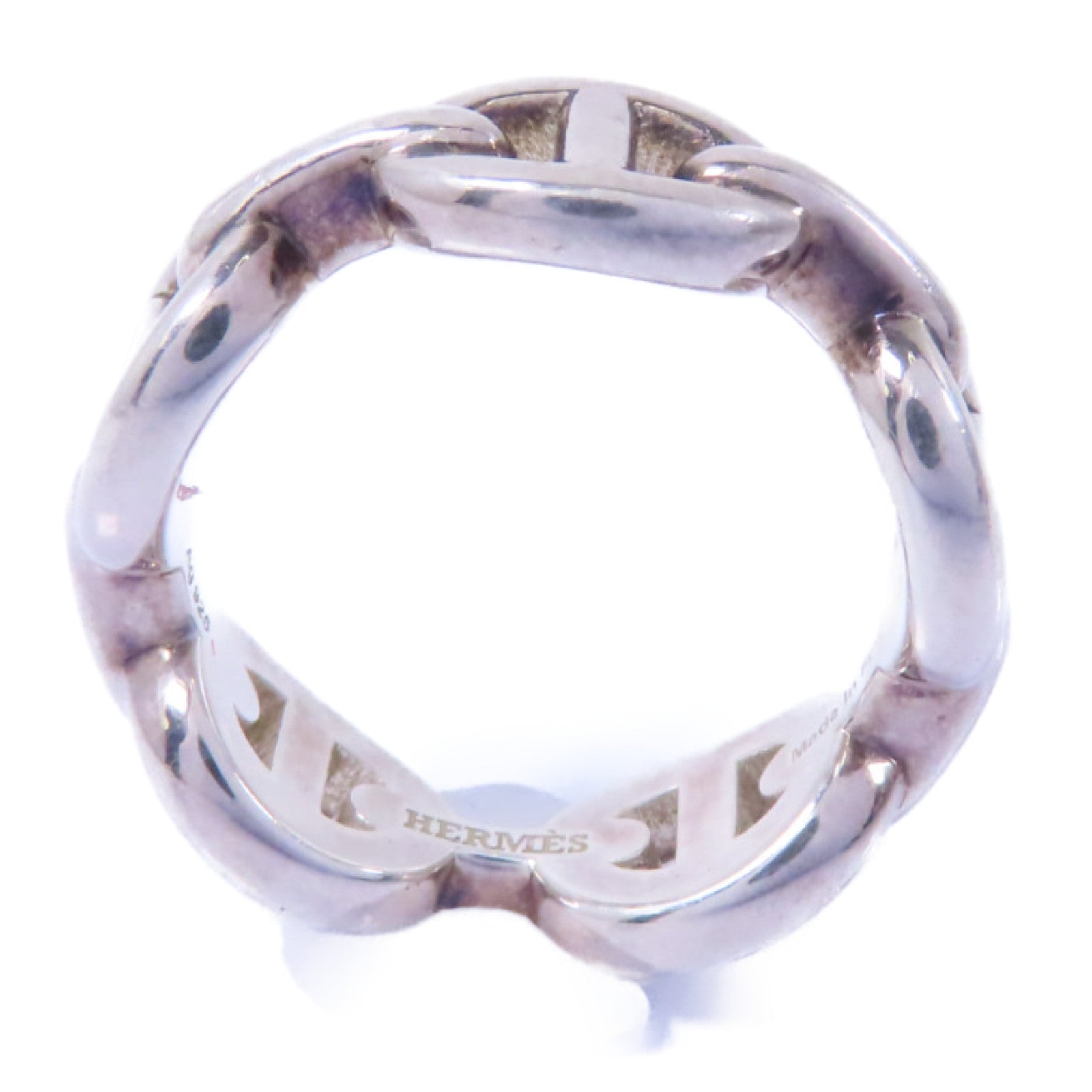 HERMES 925純銀Chain d'Ancee戒指銀色US#5.25/HERMES#50