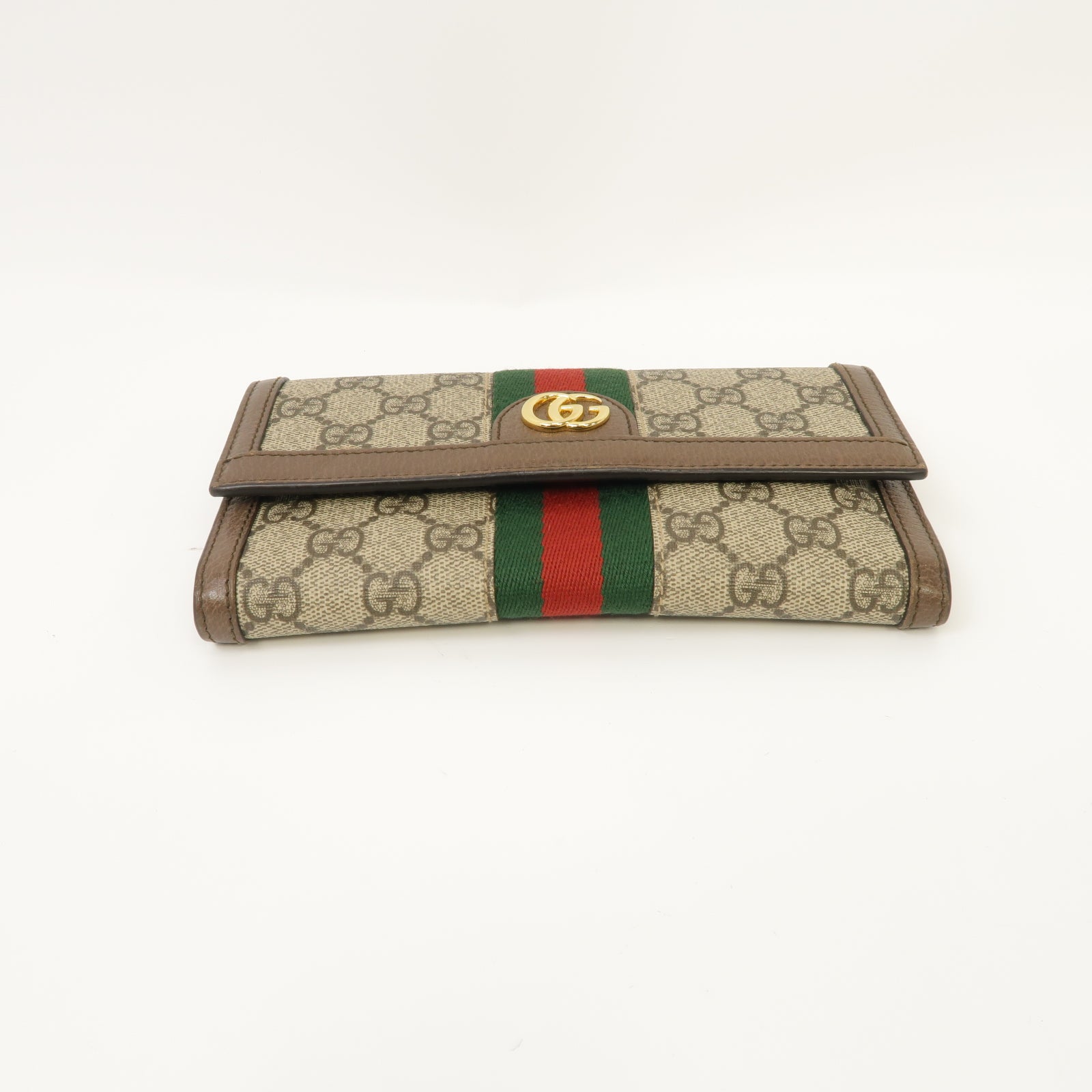 GUCCI 【激減優惠】塗層帆布/皮革Ophidia GG Supreme Long Wallet金扣長錢包啡色