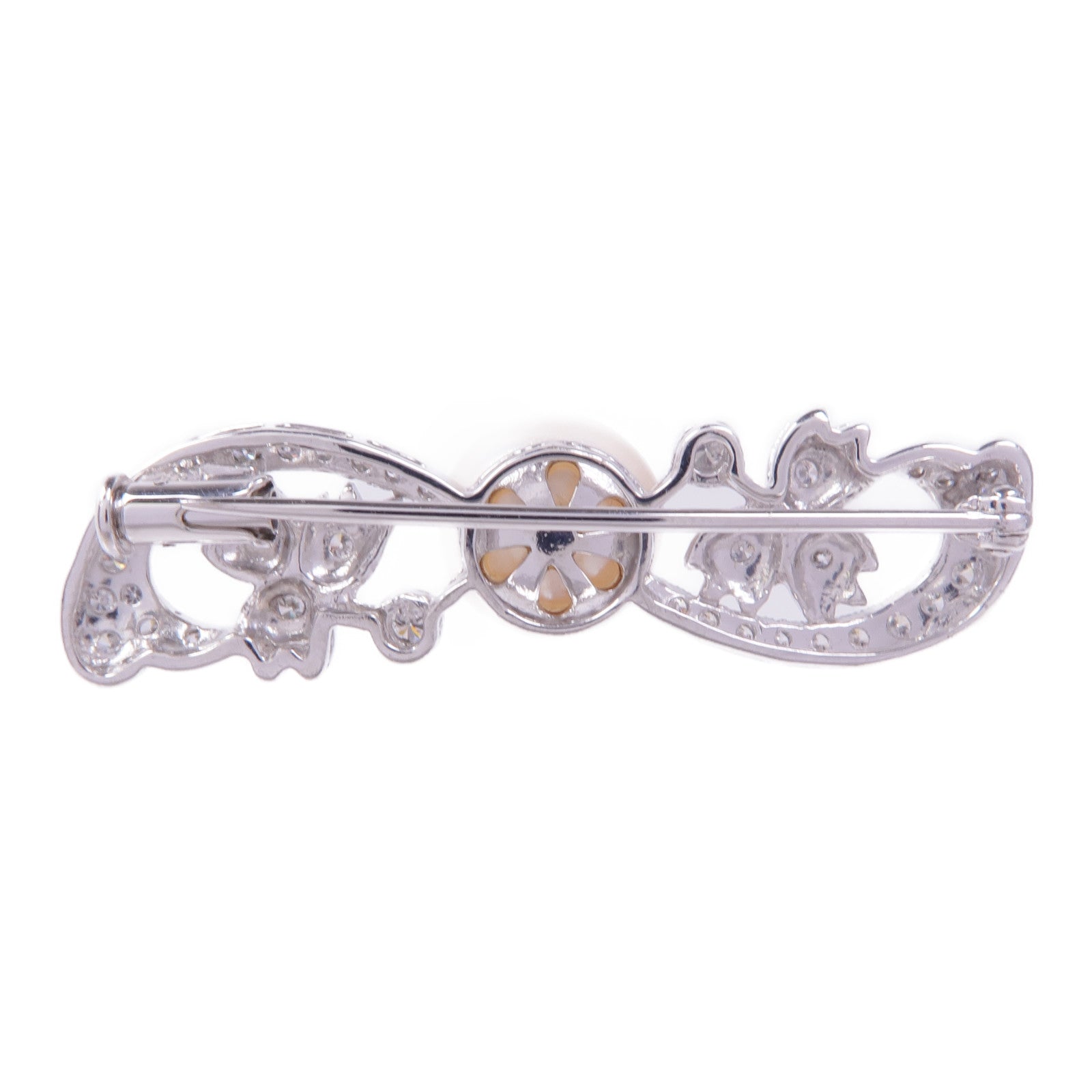 JEWELRY 18K白金Diamond Pearl Brooch鑽石/珍珠胸針