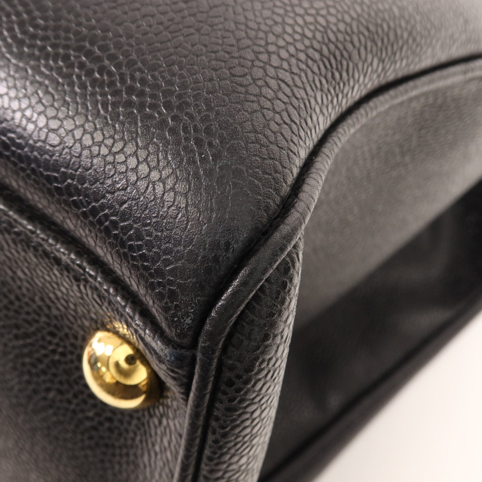 CHANEL 牛皮皮革Vintage Tote Bag金扣肩背袋