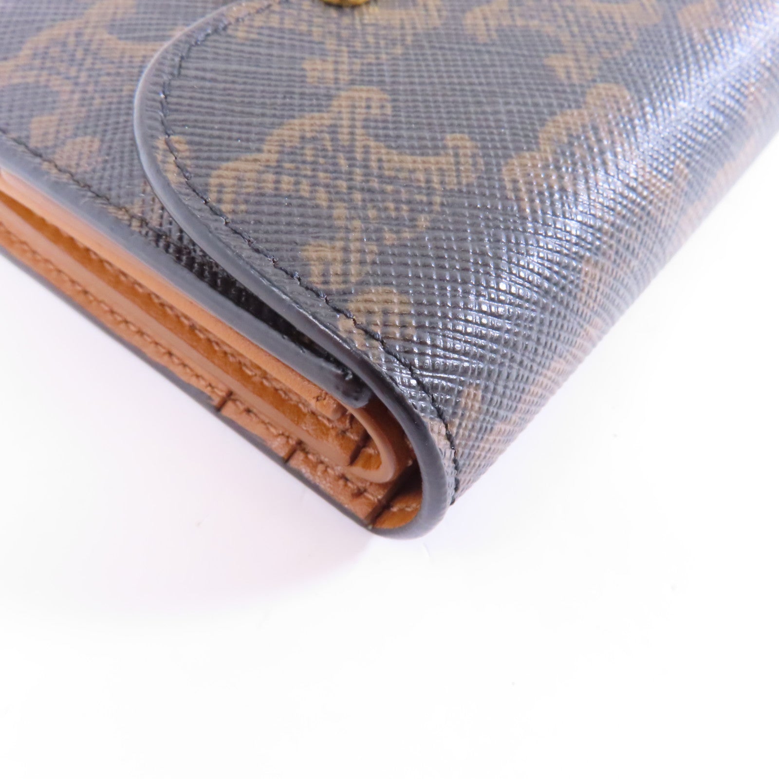 CELINE 塗層帆布/牛皮皮革Small Triomphe Wallet金扣錢包啡色