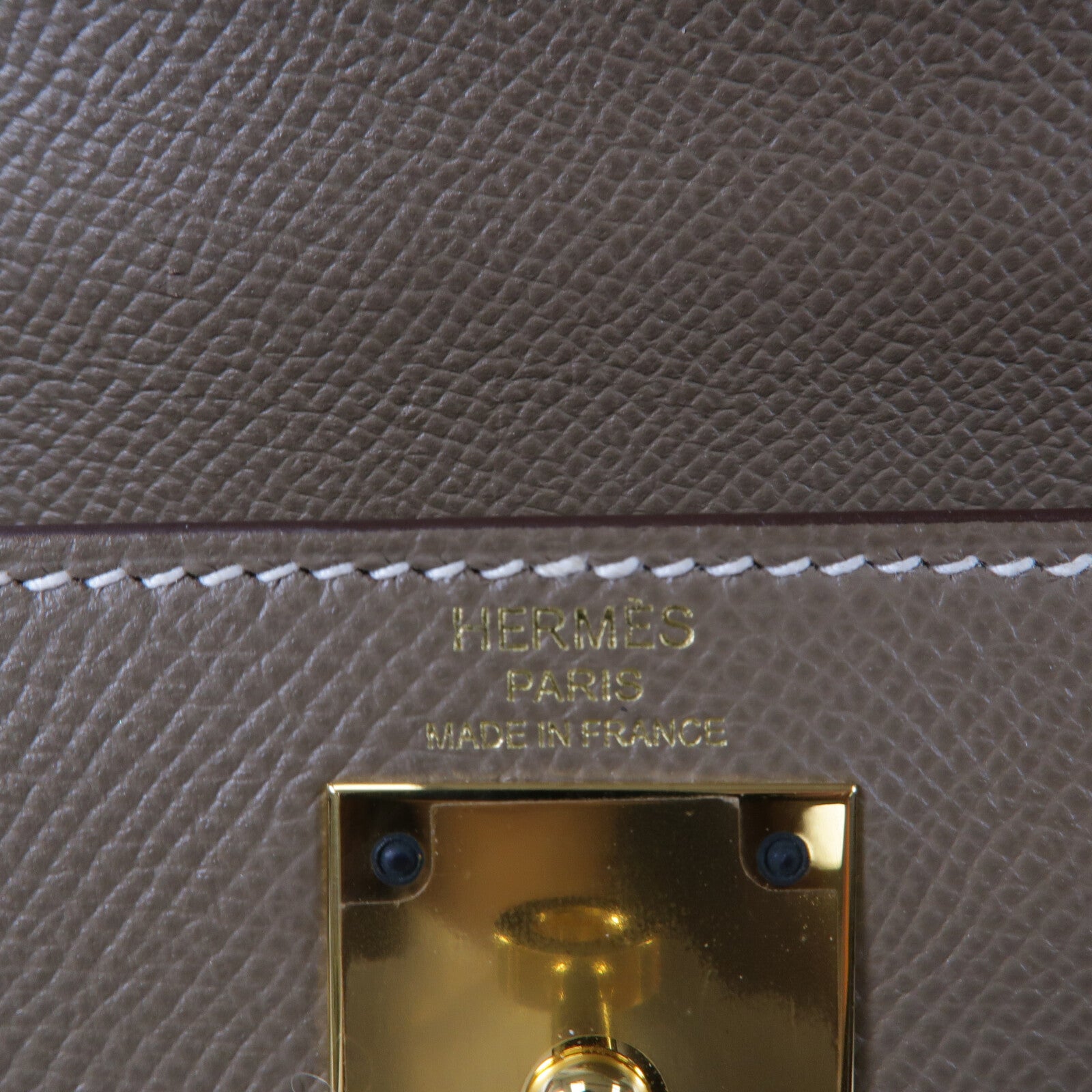 HERMES Epsom皮革Kelly 28手挽肩背兩用袋Etoupe