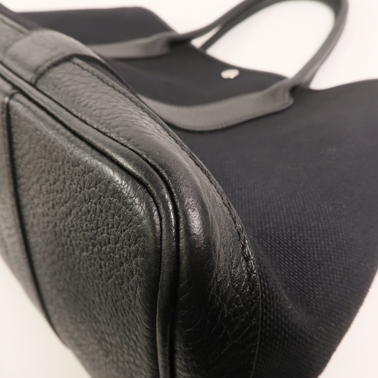 HERMES 帆布/Negonda皮革Garden Party PM手挽袋Noir