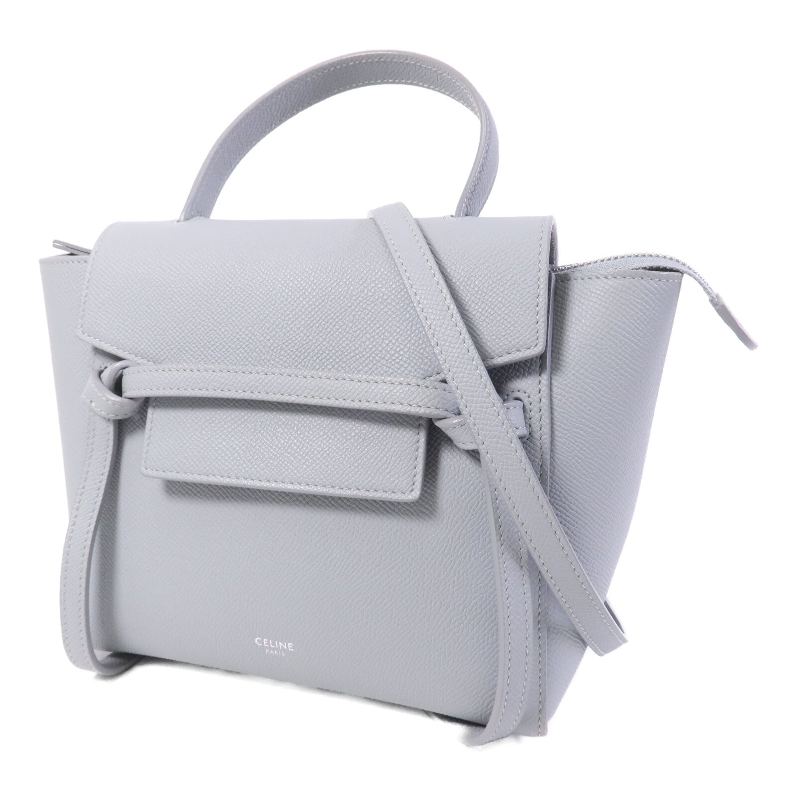 CELINE 牛皮皮革Nano Belt Bag銀扣手挽肩背兩用袋