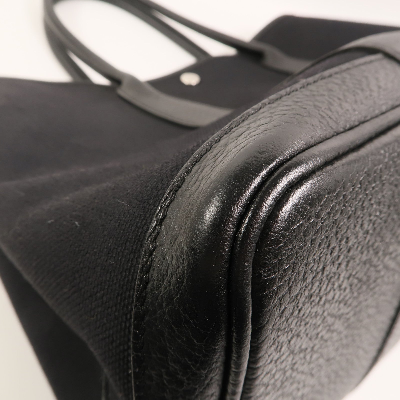 HERMES 帆布/Negonda皮革Garden Party PM手挽袋Noir