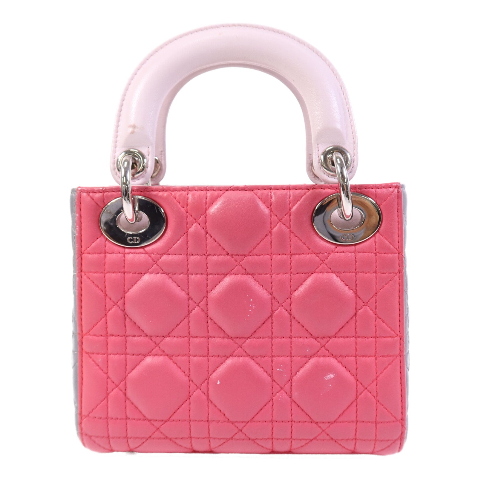 Dior 羊皮皮革Lady Dior銀扣手挽肩背兩用袋