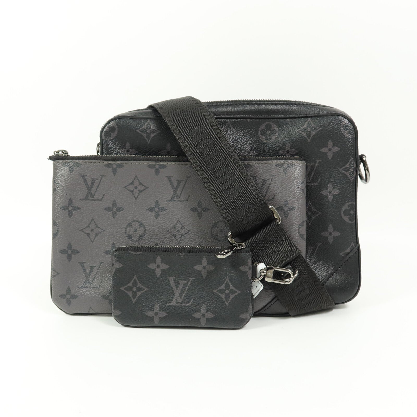 LOUIS VUITTON Monogram Eclipse Reverse Trio Messenger肩背袋