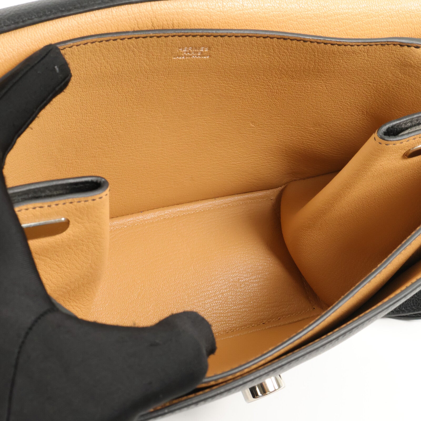 HERMES Novillo Opli 28肩背袋Noir/Toffee