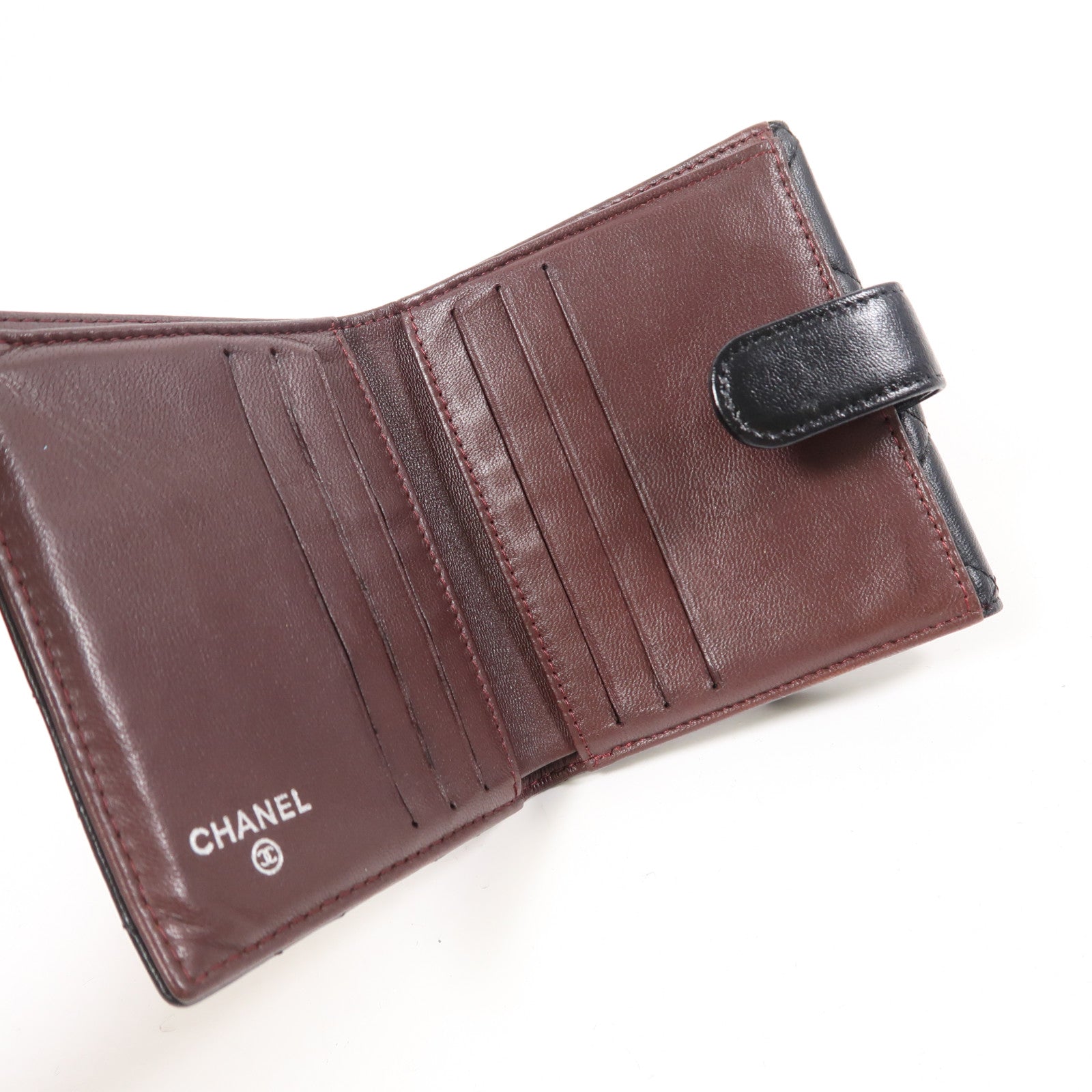 CHANEL 羊皮皮革Wallet銀扣錢包