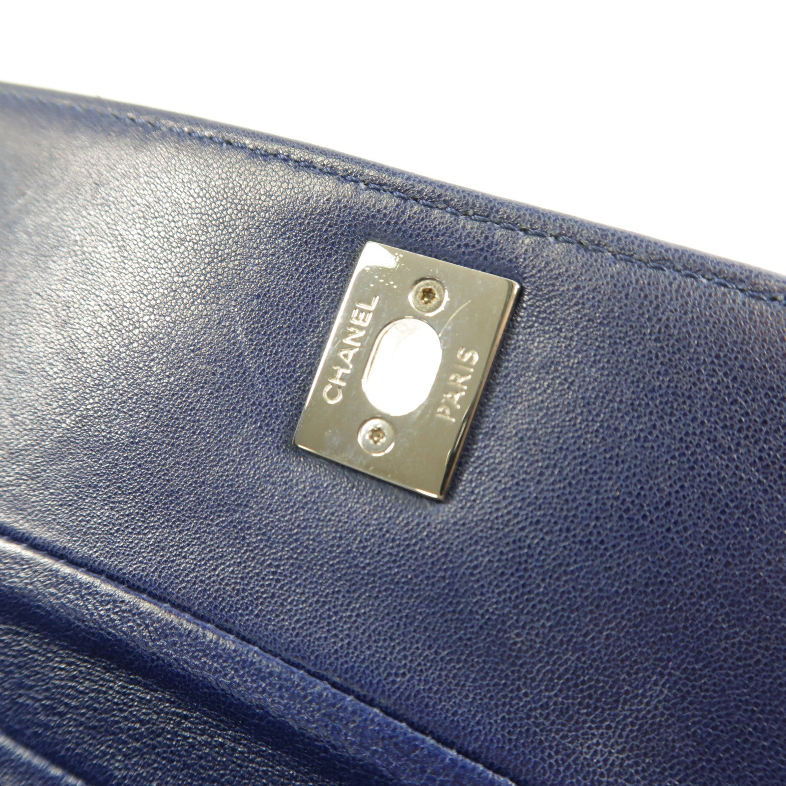 CHANEL 羊皮皮革Chain Shoulder銀扣鏈帶肩背袋