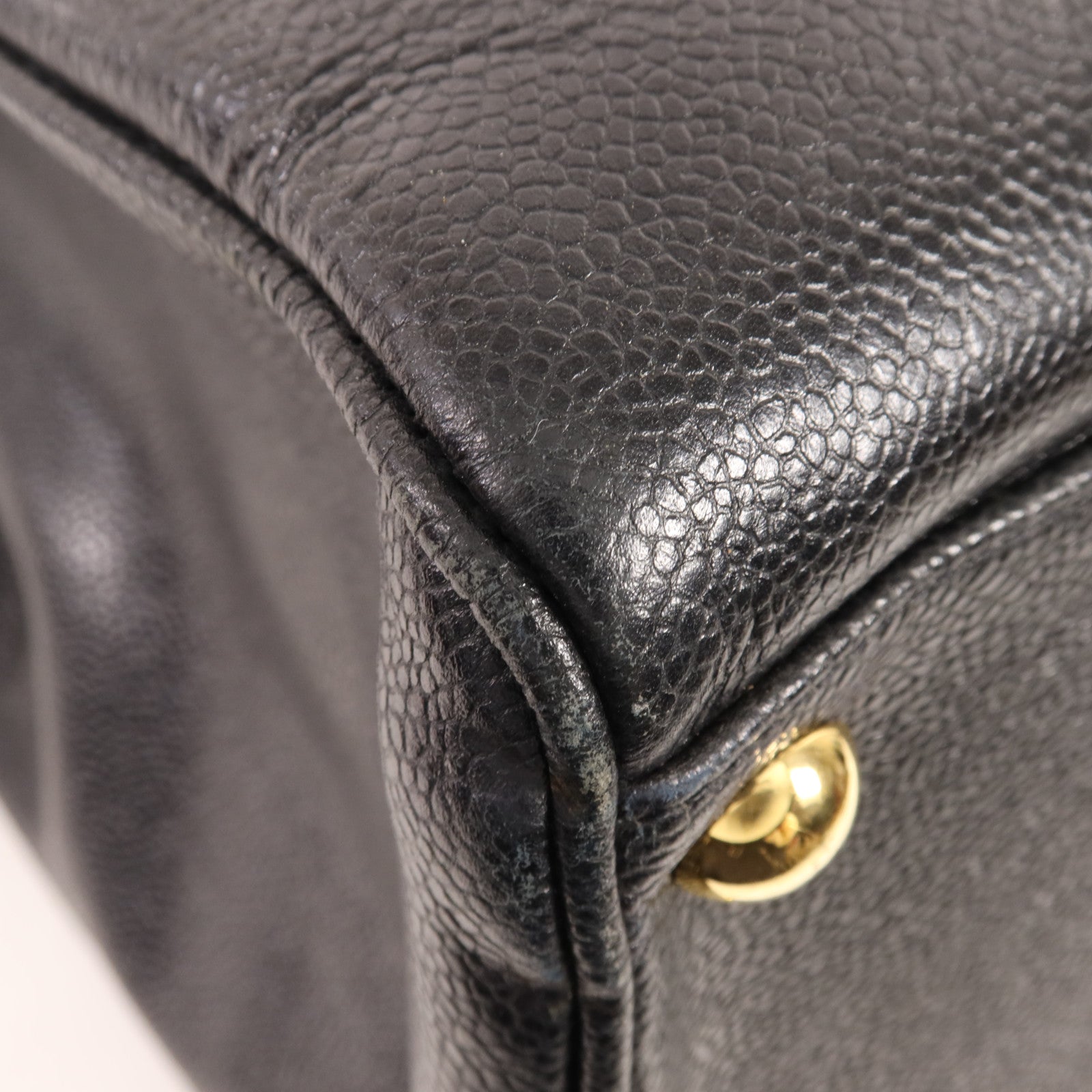 CHANEL 牛皮皮革Vintage Tote Bag金扣肩背袋