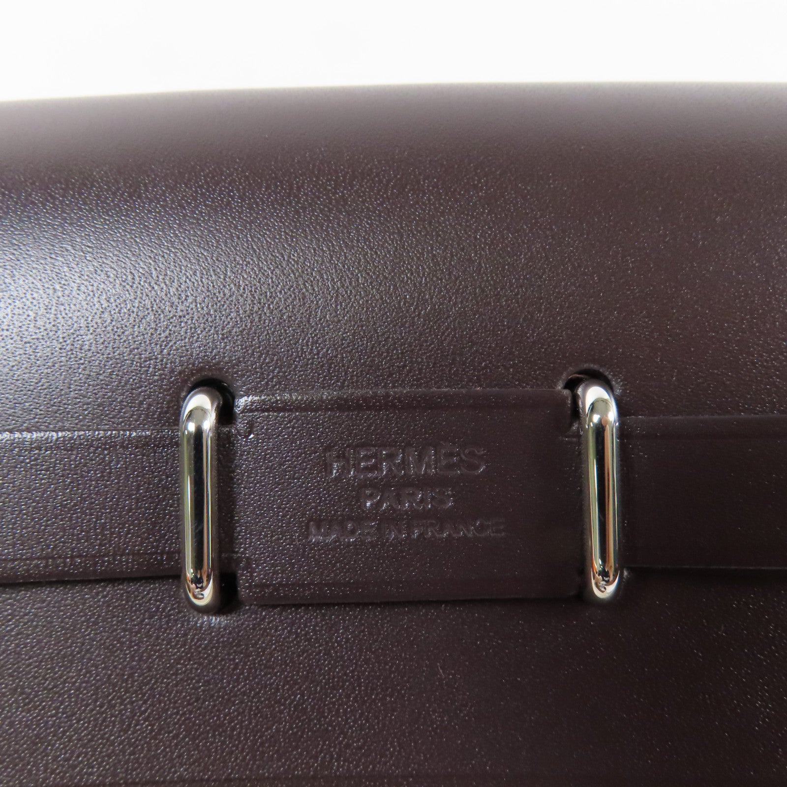 HERMES 帆布Mini Herbag銀扣肩背袋Ebene