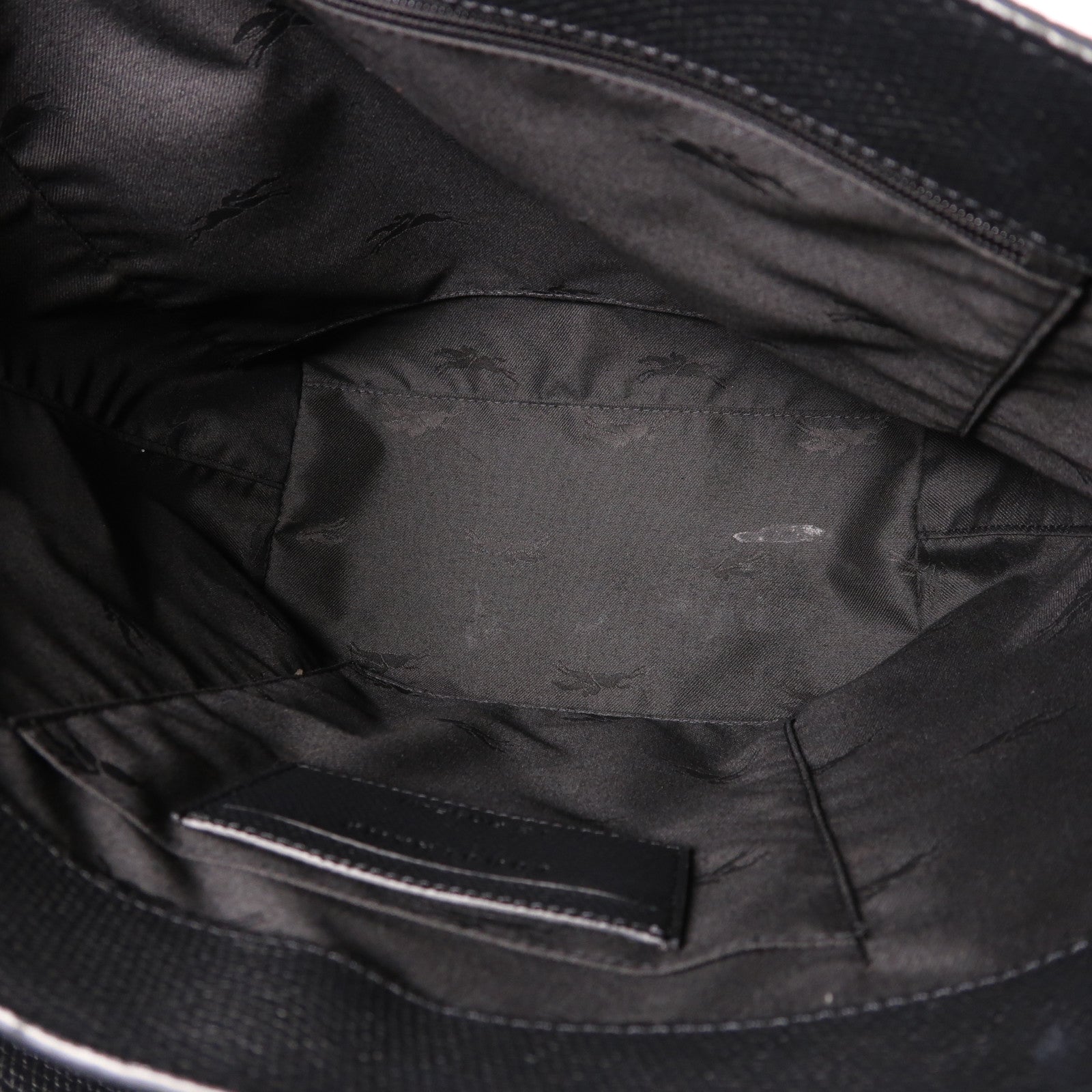 Longchamp 牛皮皮革Shoulder Bag銀扣肩背袋黑色