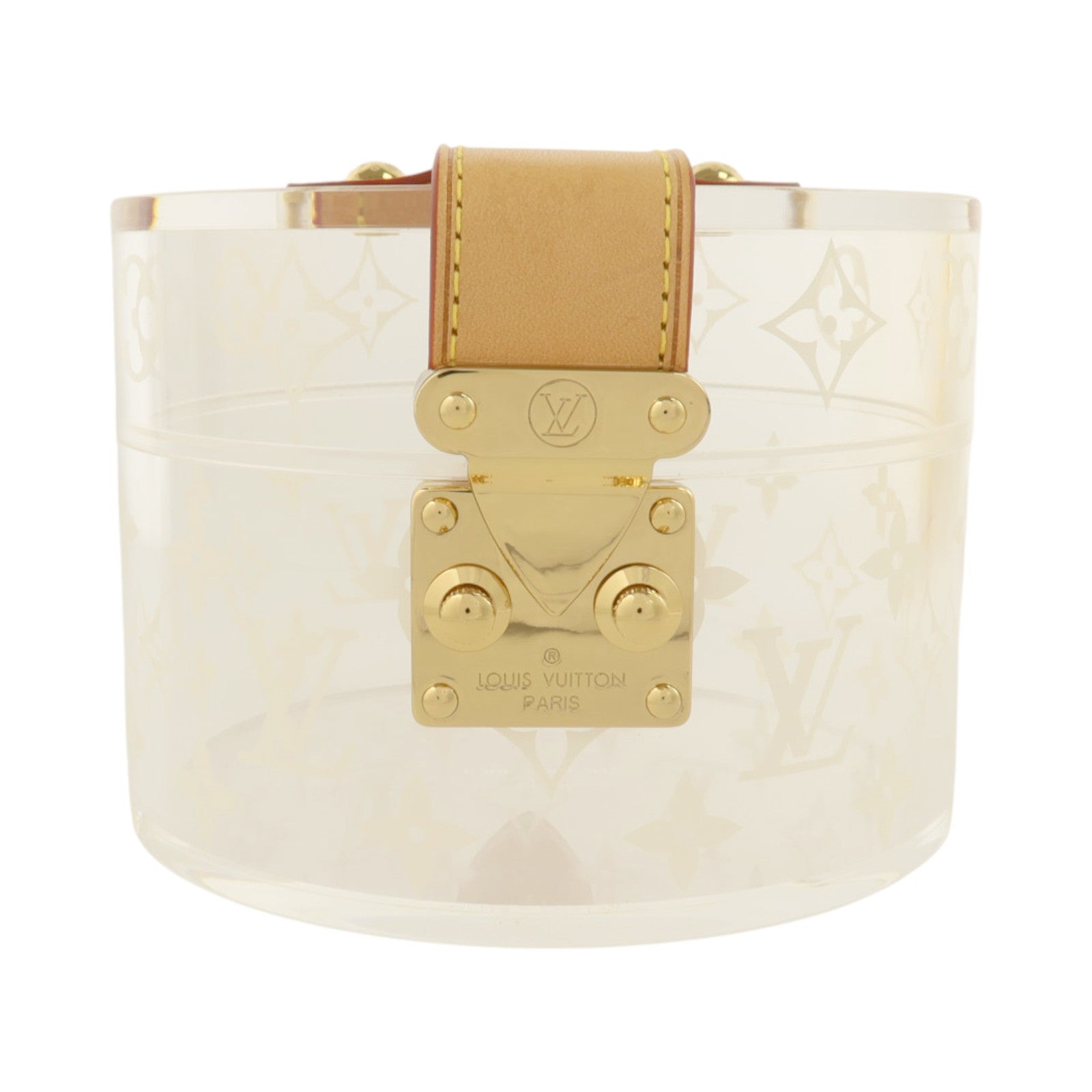 LOUIS VUITTON 有機玻璃/金屬Scott Box金扣小箱子