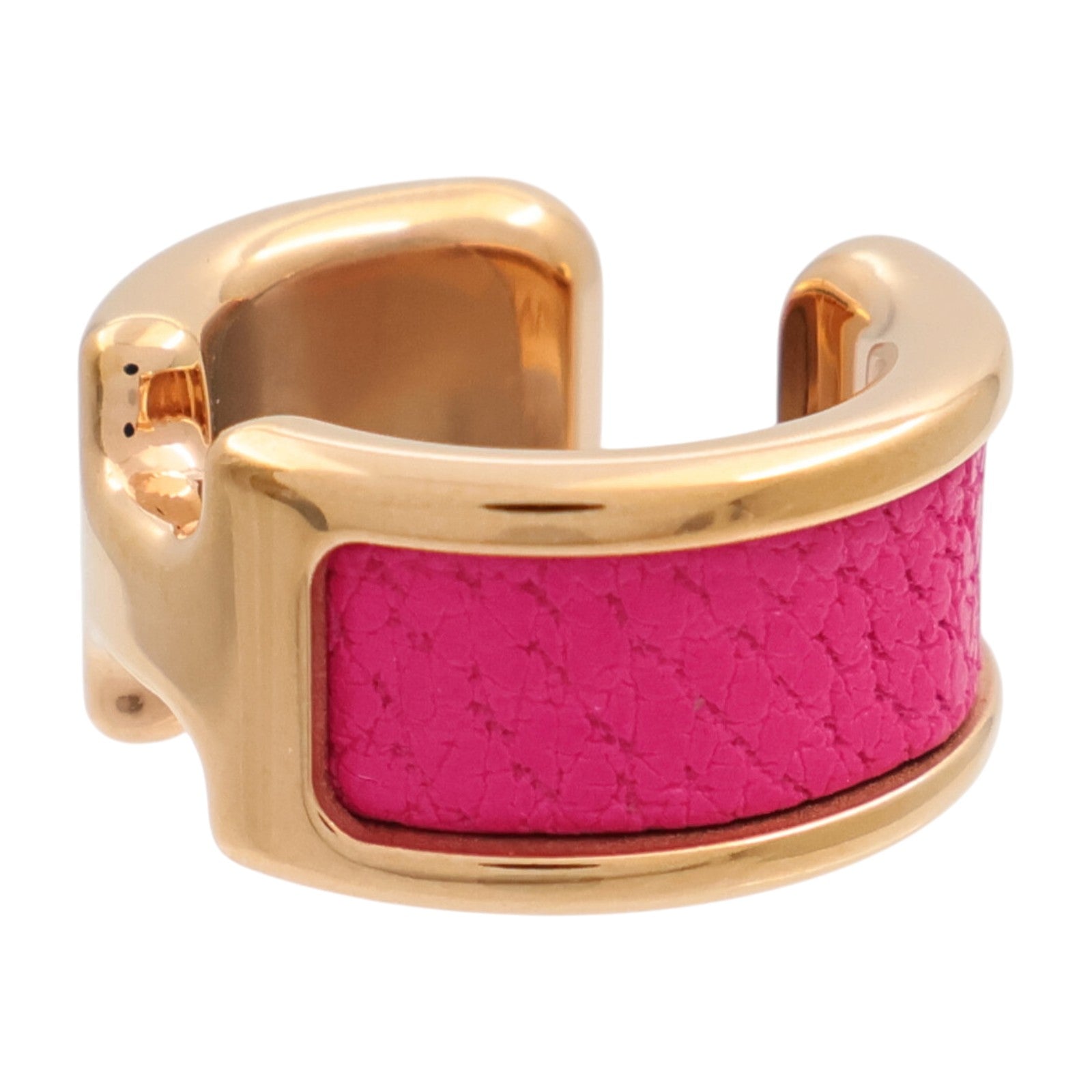 HERMES 金屬/Madame皮革Olympe Ear Cuff Small Model耳骨夾Rose Shocking