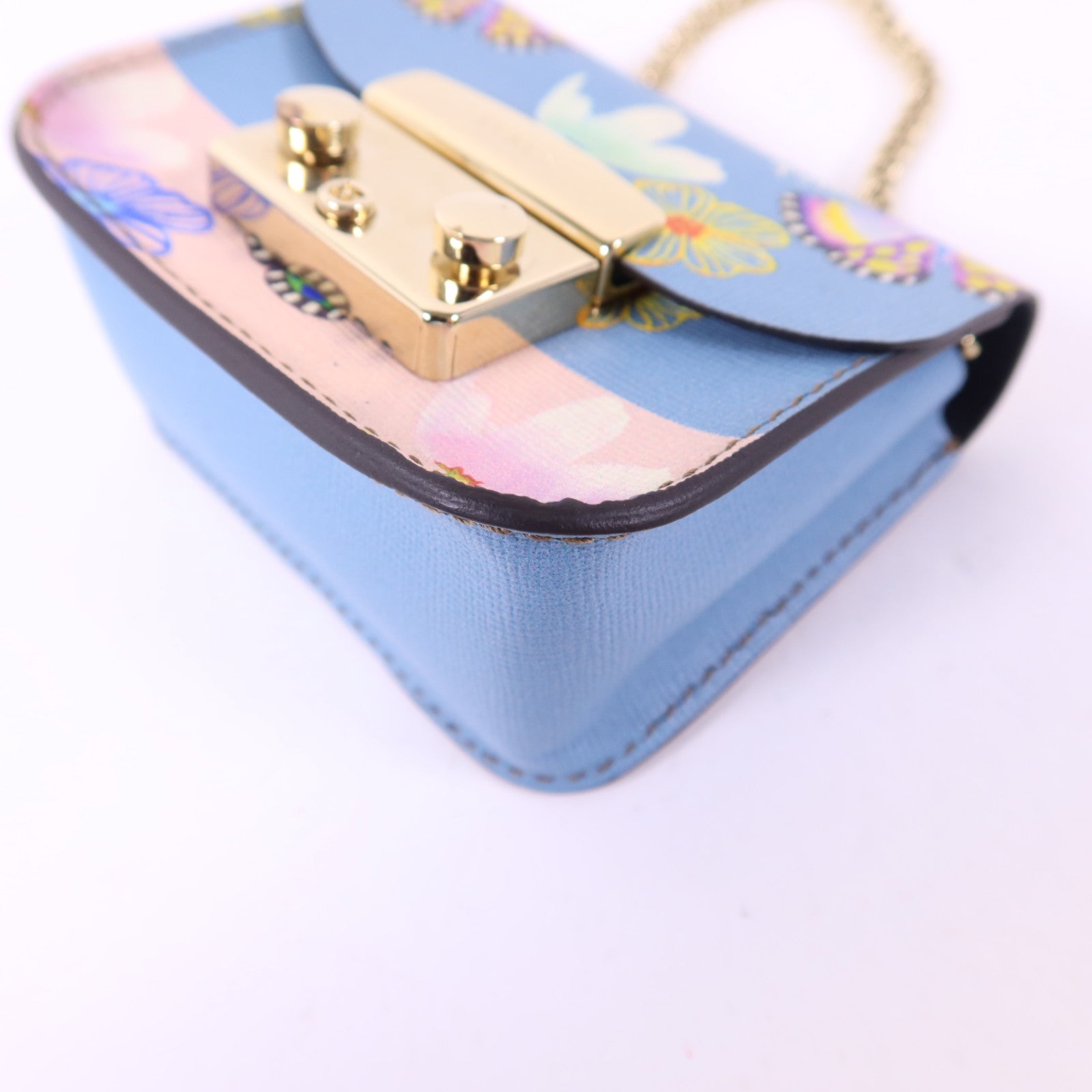 Furla 牛皮皮革Metropolis Mini Cosmetic Case金扣手挽袋