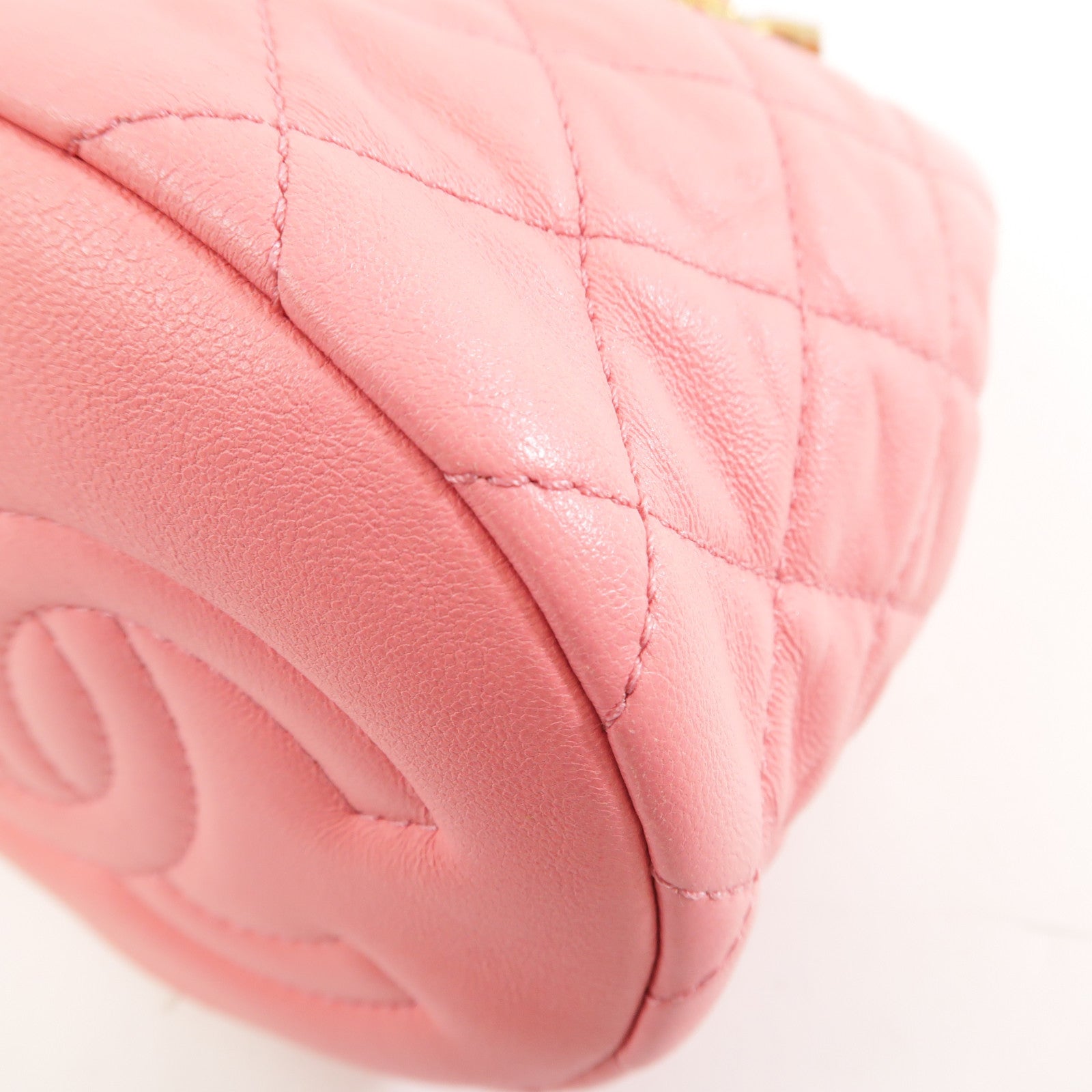 CHANEL 【激減優惠】菱格羊皮皮革Chain Shoulder Bag金扣鏈帶肩背袋粉紅色