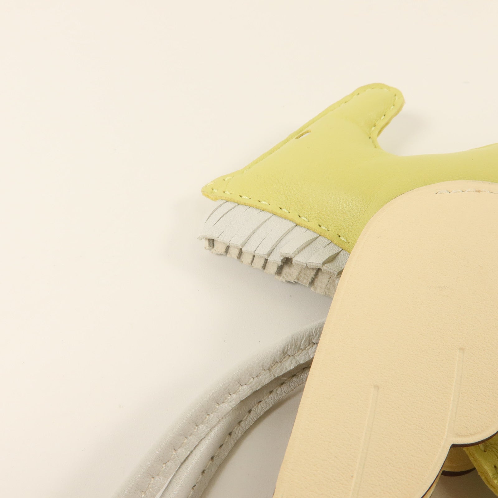 HERMES Milo皮革/Swift皮革Rodeo Pegase MM掛飾Nata/Jaune Bourgeon