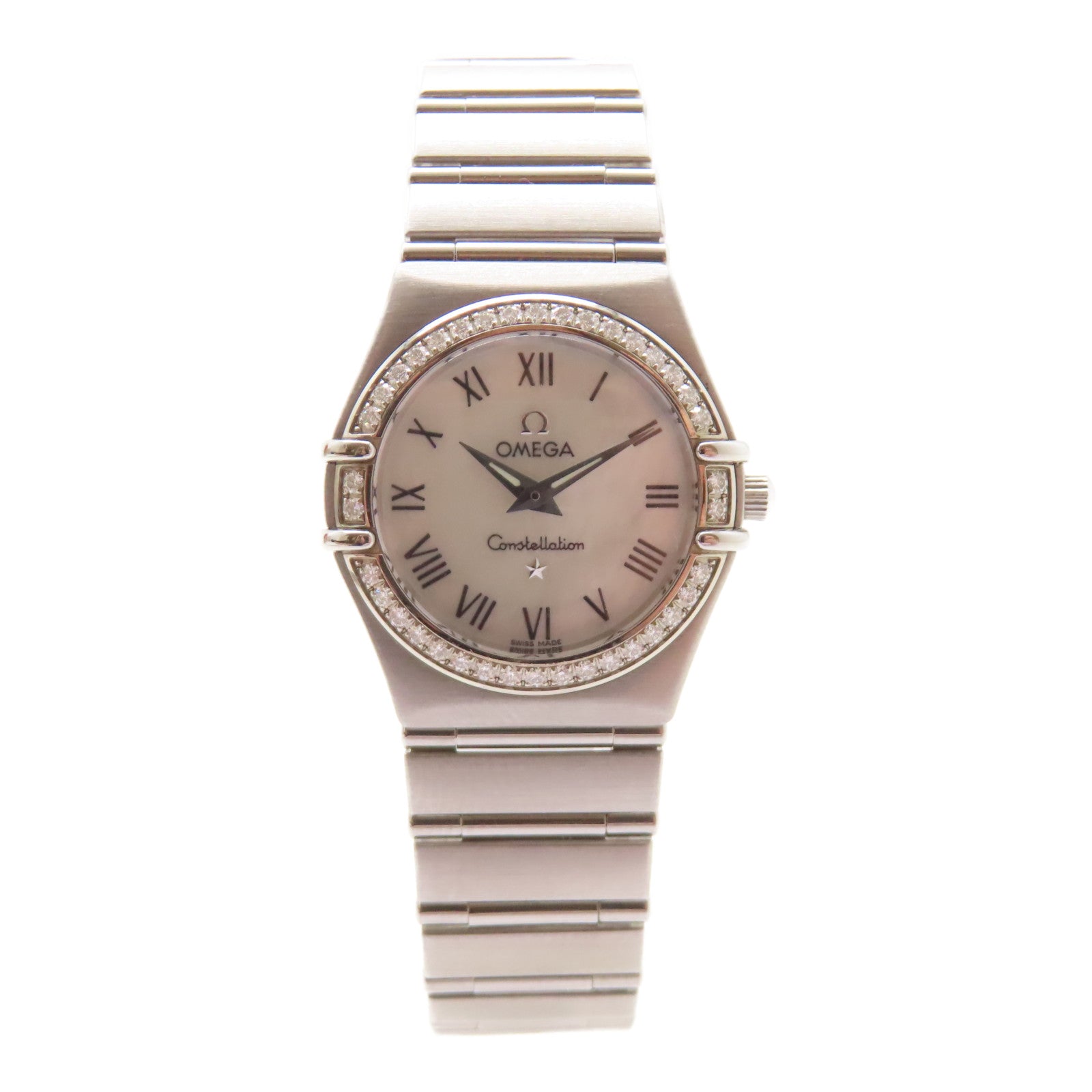 OMEGA Constellation Mini不鏽鋼手錶石英機芯白色