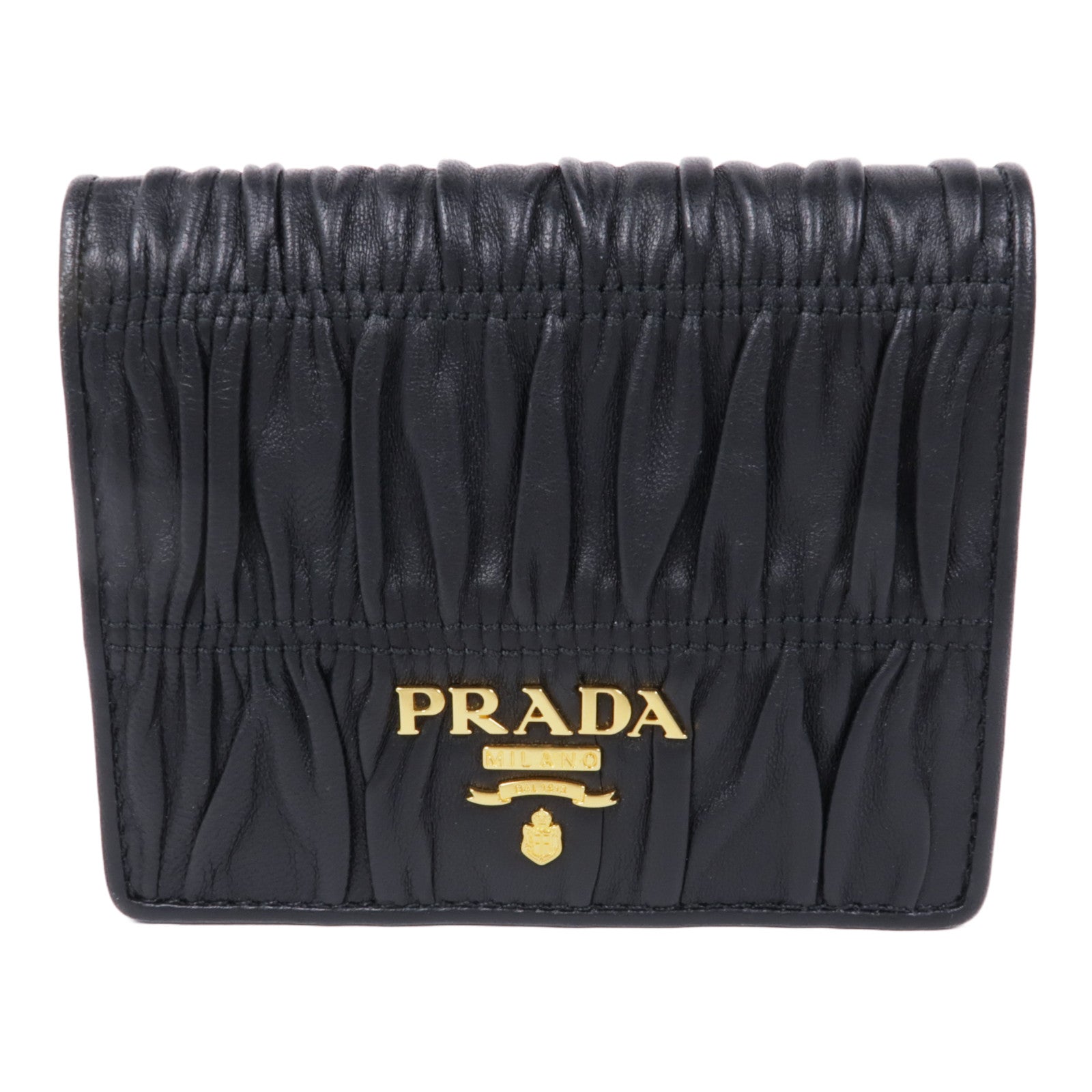 PRADA 羊皮皮革Wallet金扣錢包