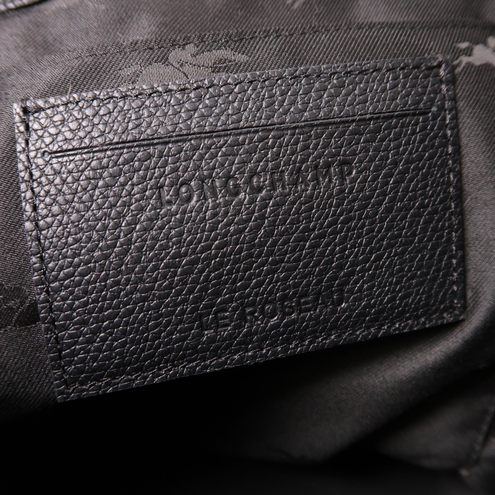 Longchamp 牛皮皮革Shoulder Bag銀扣肩背袋黑色