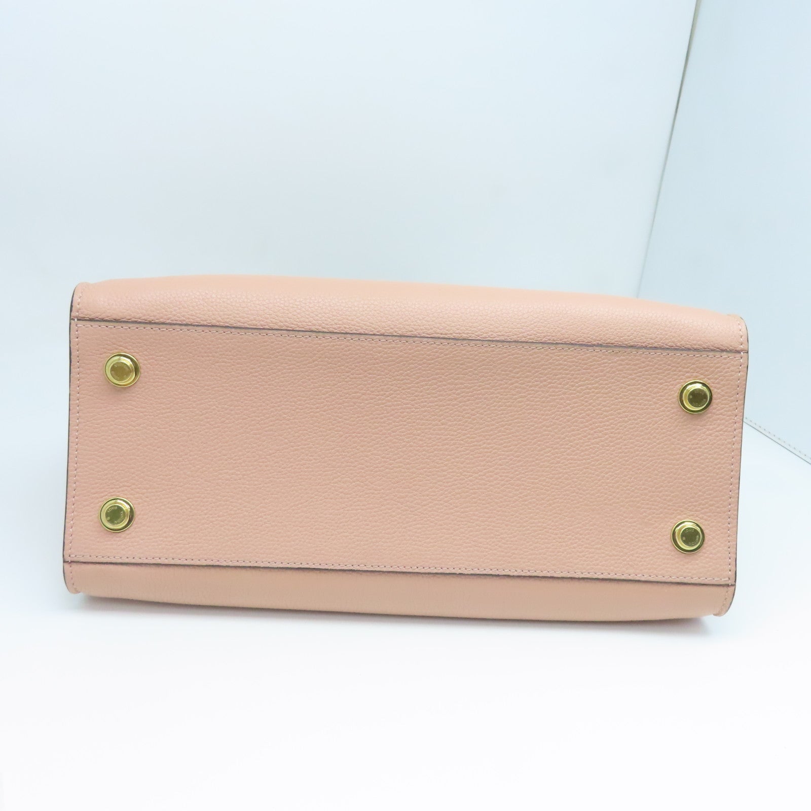 LOUIS VUITTON Leather City Steames MM Gold Buckle Tote Bag Black/Pink (Without Shoulder Strap)
