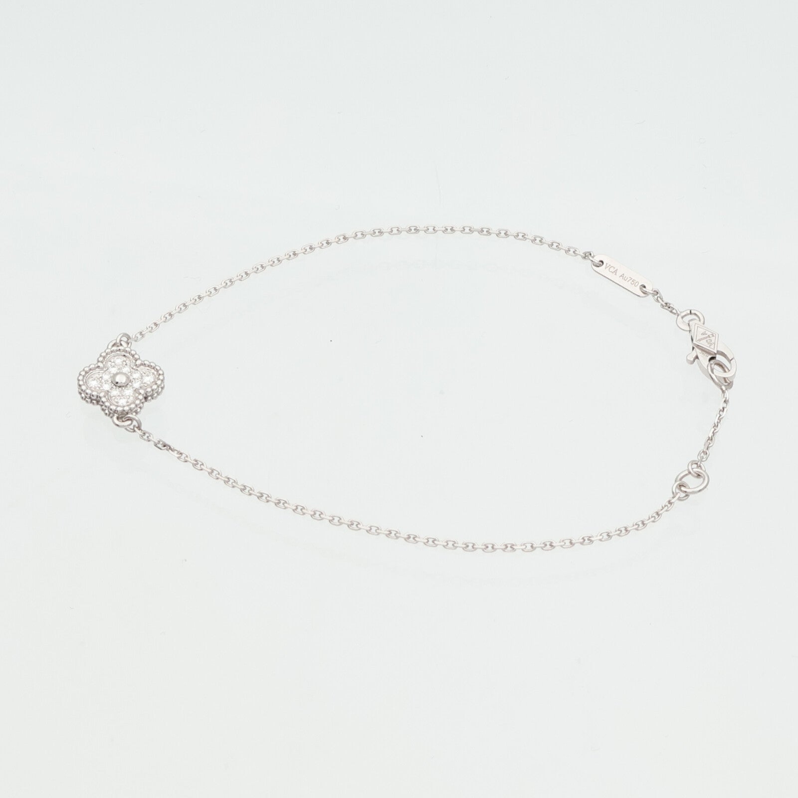 Van Cleef & Arpels 18K白金Sweet Alhambra鑽石手鏈