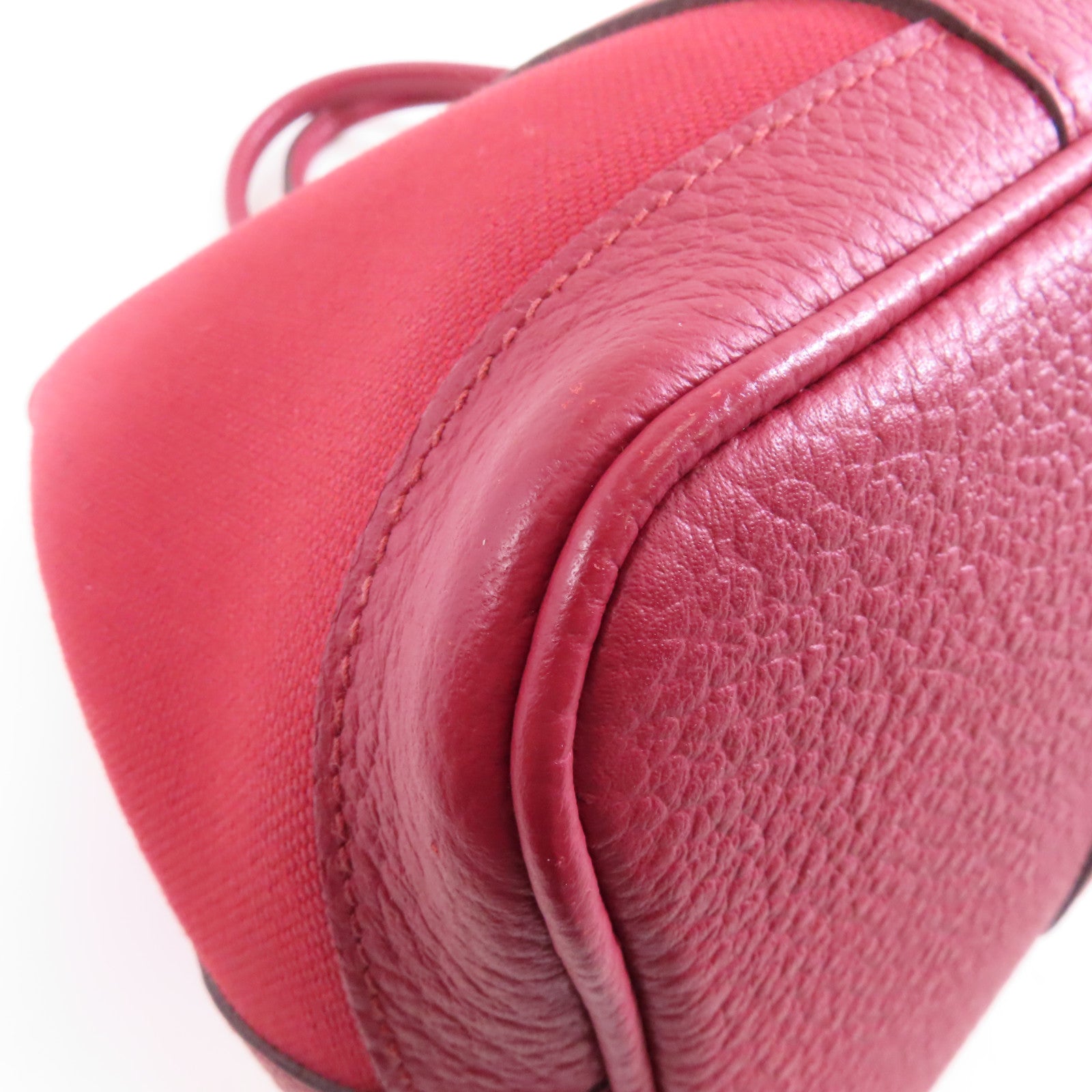 HERMES 帆布Garden Party TPM銀扣手挽袋Rouge Casaque/紅色