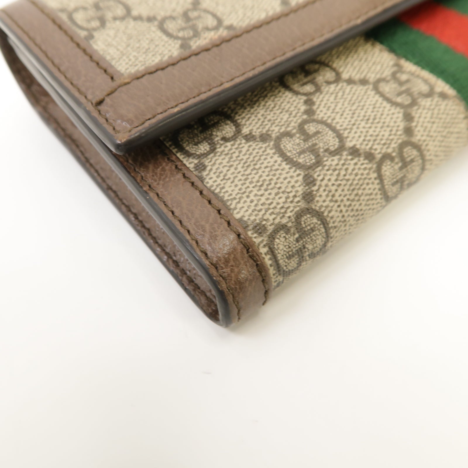 GUCCI 【激減優惠】塗層帆布/皮革Ophidia GG Supreme Long Wallet金扣長錢包啡色