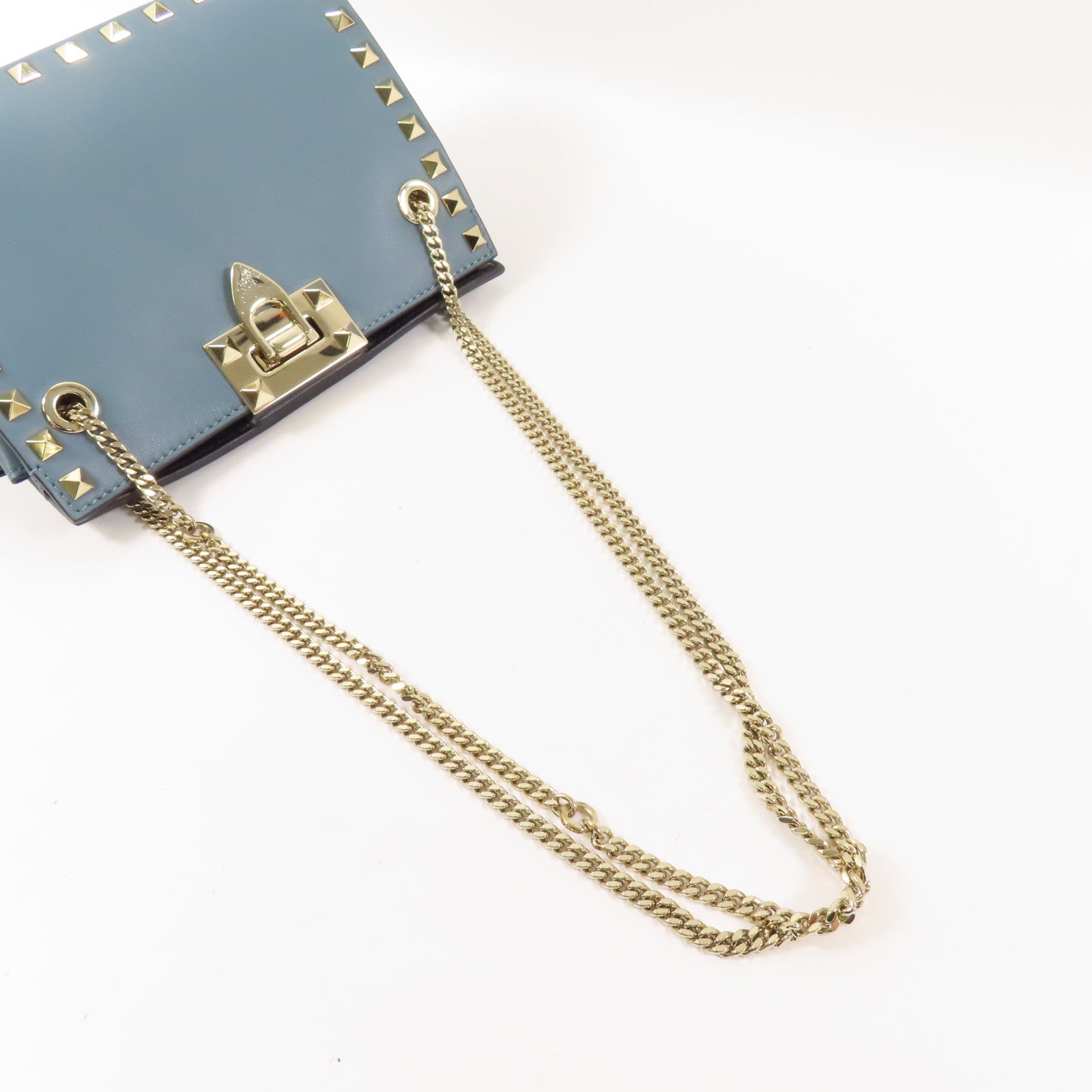 Valentino 牛皮皮革Chain Shoulder Bag金扣鏈帶肩背袋