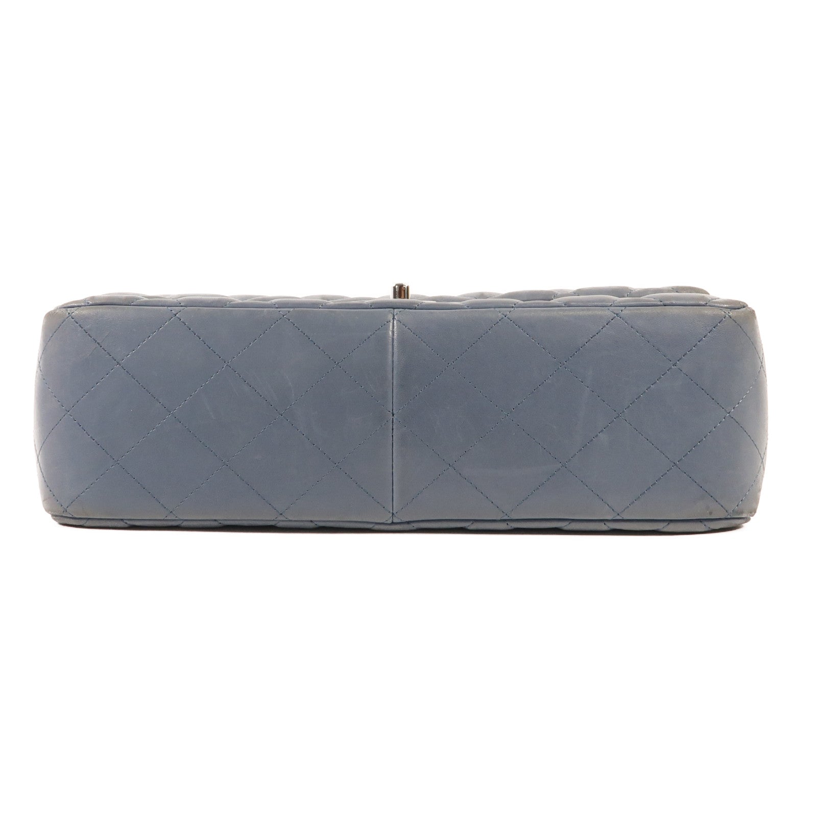 CHANEL 羊皮皮革Large Classic銀扣鏈帶肩背袋