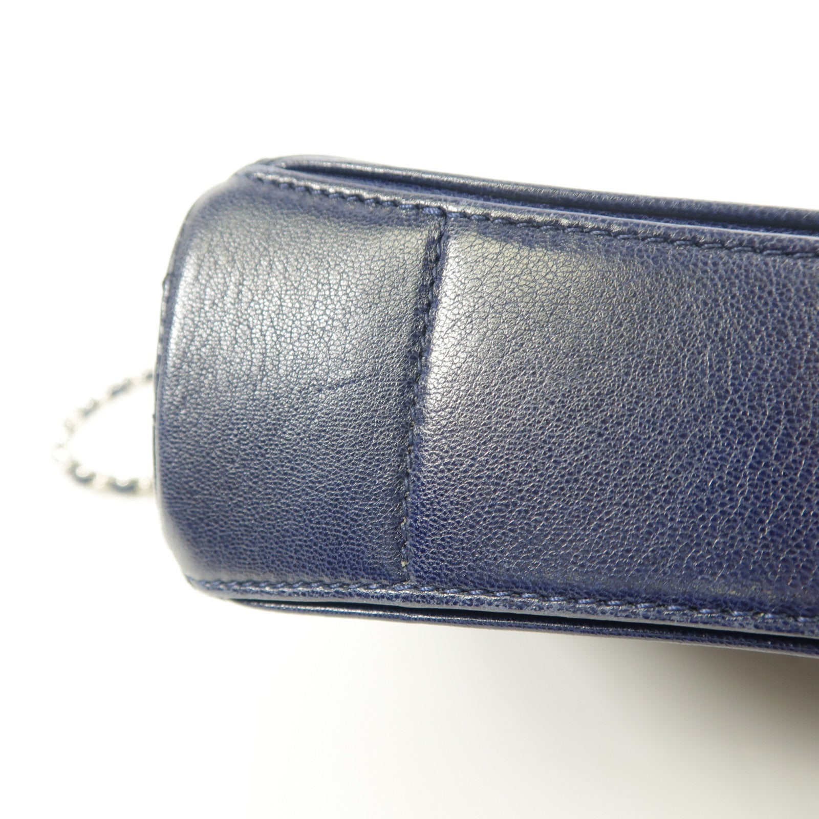 CHANEL 羊皮皮革Chain Shoulder銀扣鏈帶肩背袋