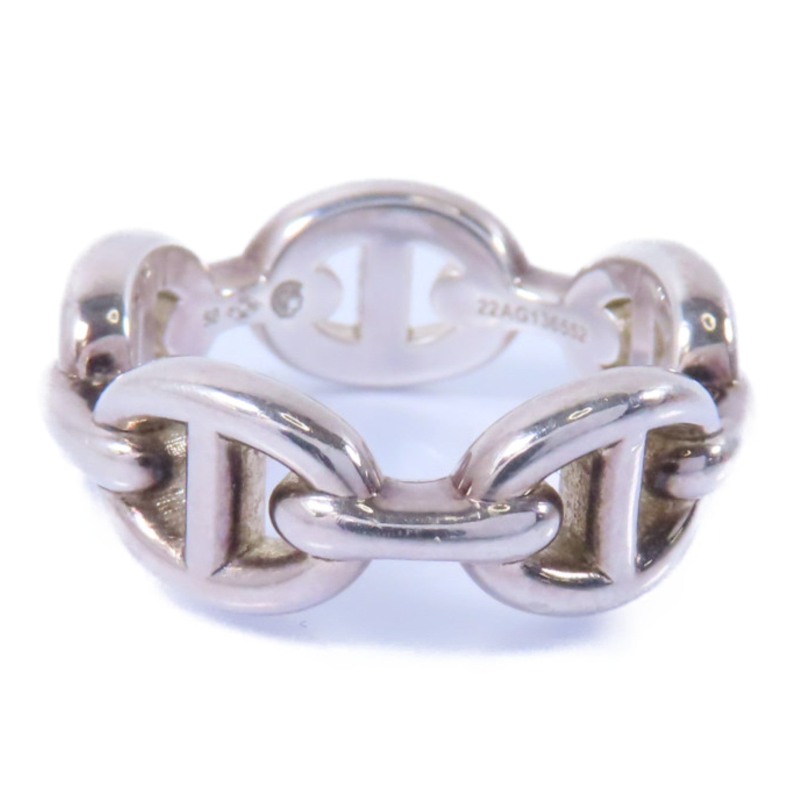 HERMES 925純銀Chain d'Ancee戒指銀色US#5.25/HERMES#50
