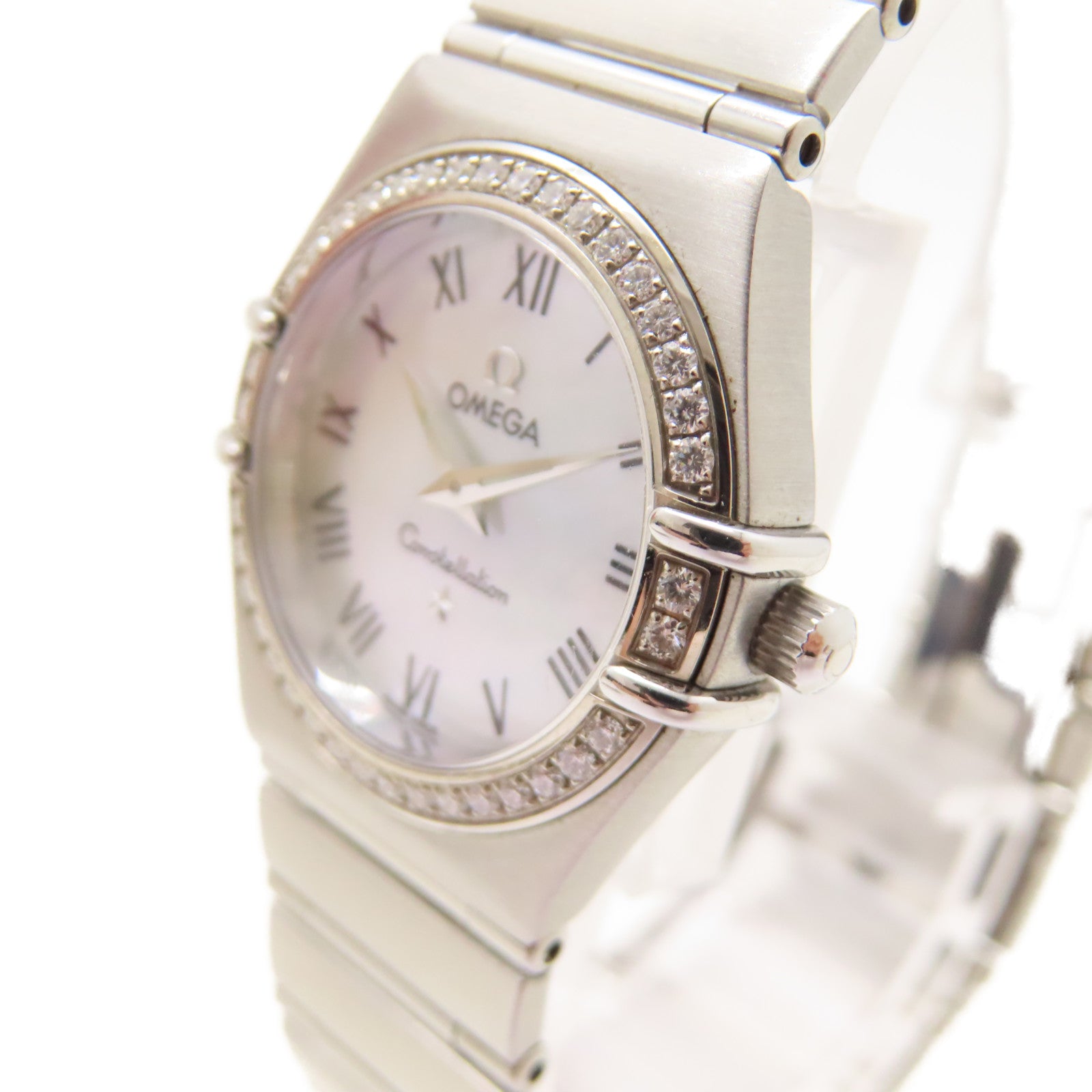 OMEGA Constellation Mini不鏽鋼手錶石英機芯白色