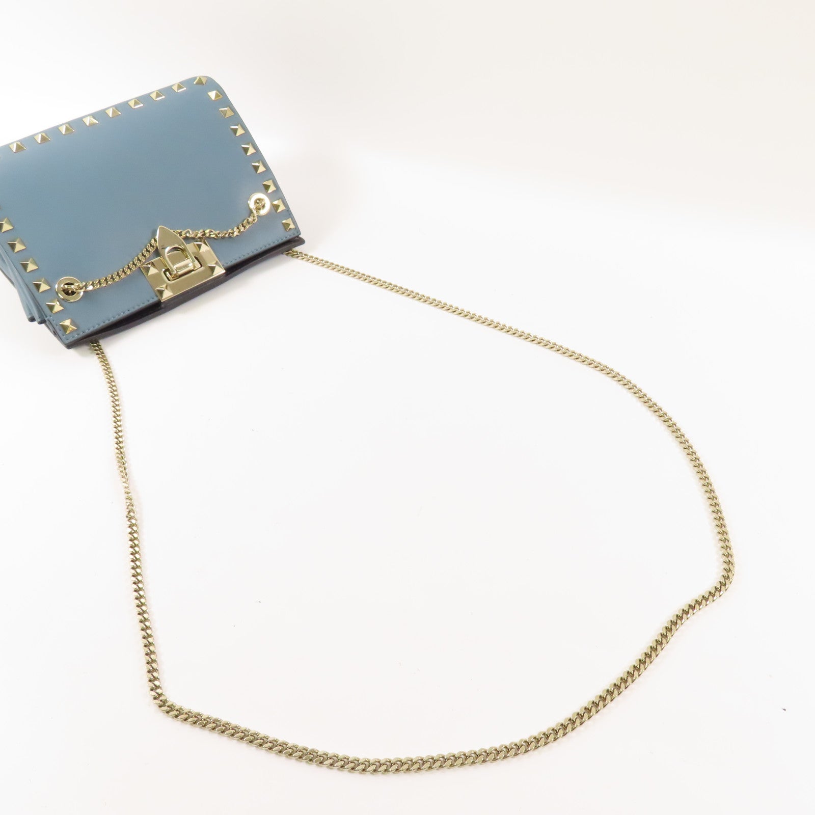 Valentino 牛皮皮革Chain Shoulder Bag金扣鏈帶肩背袋