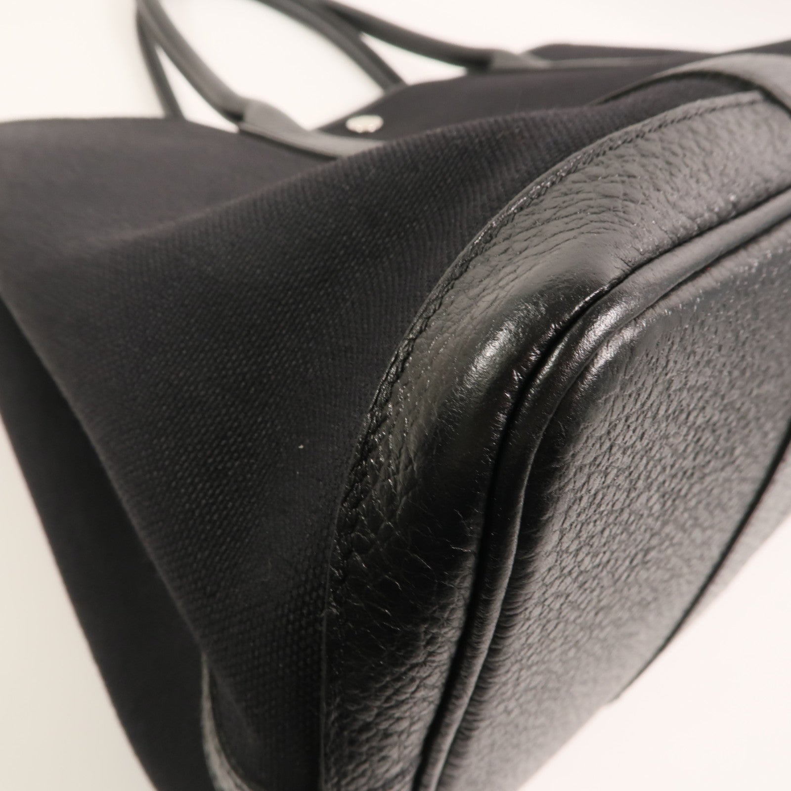 HERMES 帆布/Negonda皮革Garden Party PM手挽袋Noir