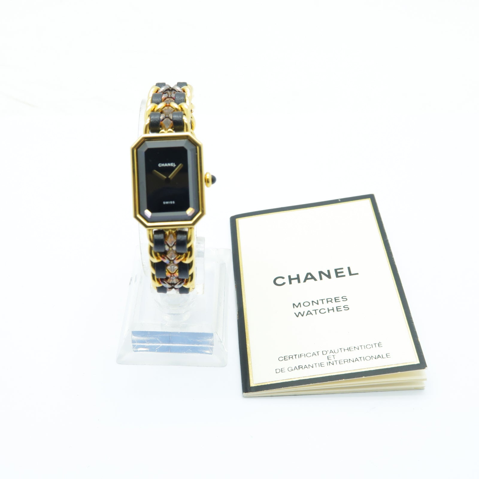 CHANEL 【激減優惠】Premiere M鍍金手錶石英機芯黑色/金色