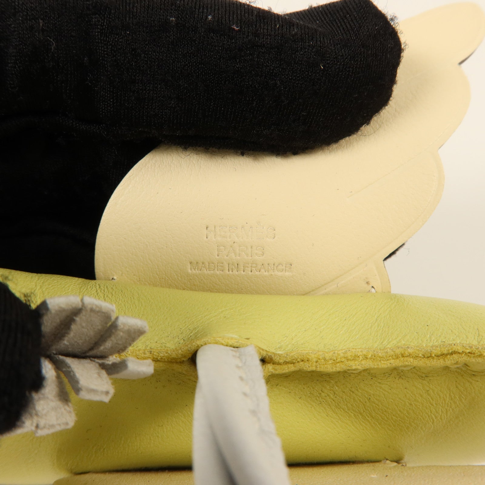 HERMES Milo皮革/Swift皮革Rodeo Pegase MM掛飾Nata/Jaune Bourgeon