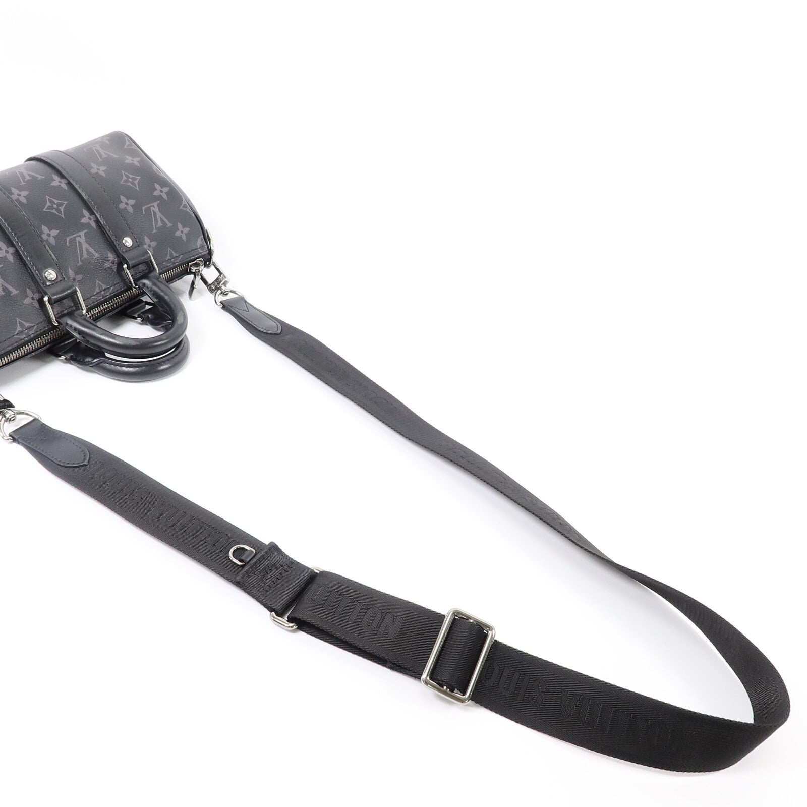 LOUIS VUITTON Monogram Eclipse Keepall Bandouliere 25肩背袋