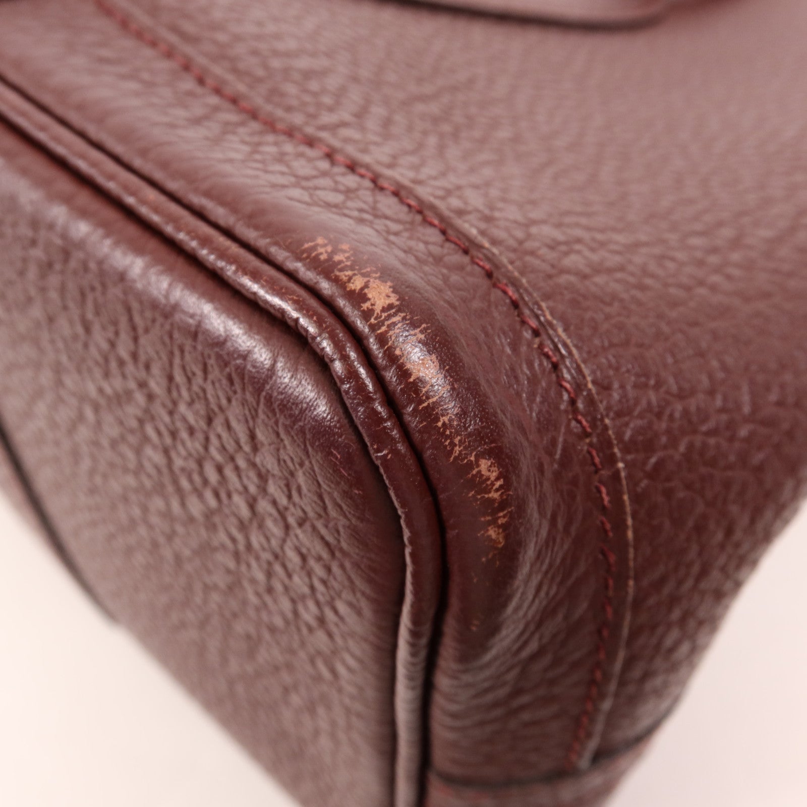 HERMES Country皮革Garden Party TPM銀扣手挽袋Bordeaux